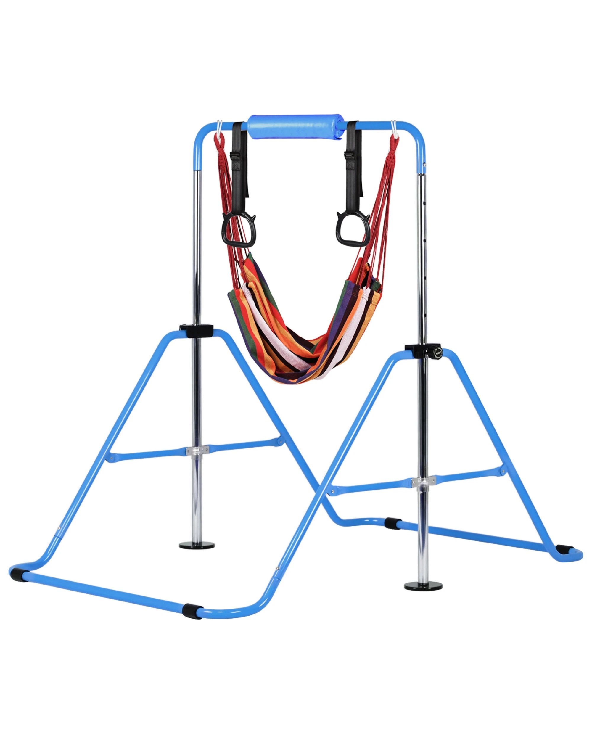 6 Advwin Adjustable Height Gymnastics Bar with Mat & Rings & Swing Blue, 6 of 6