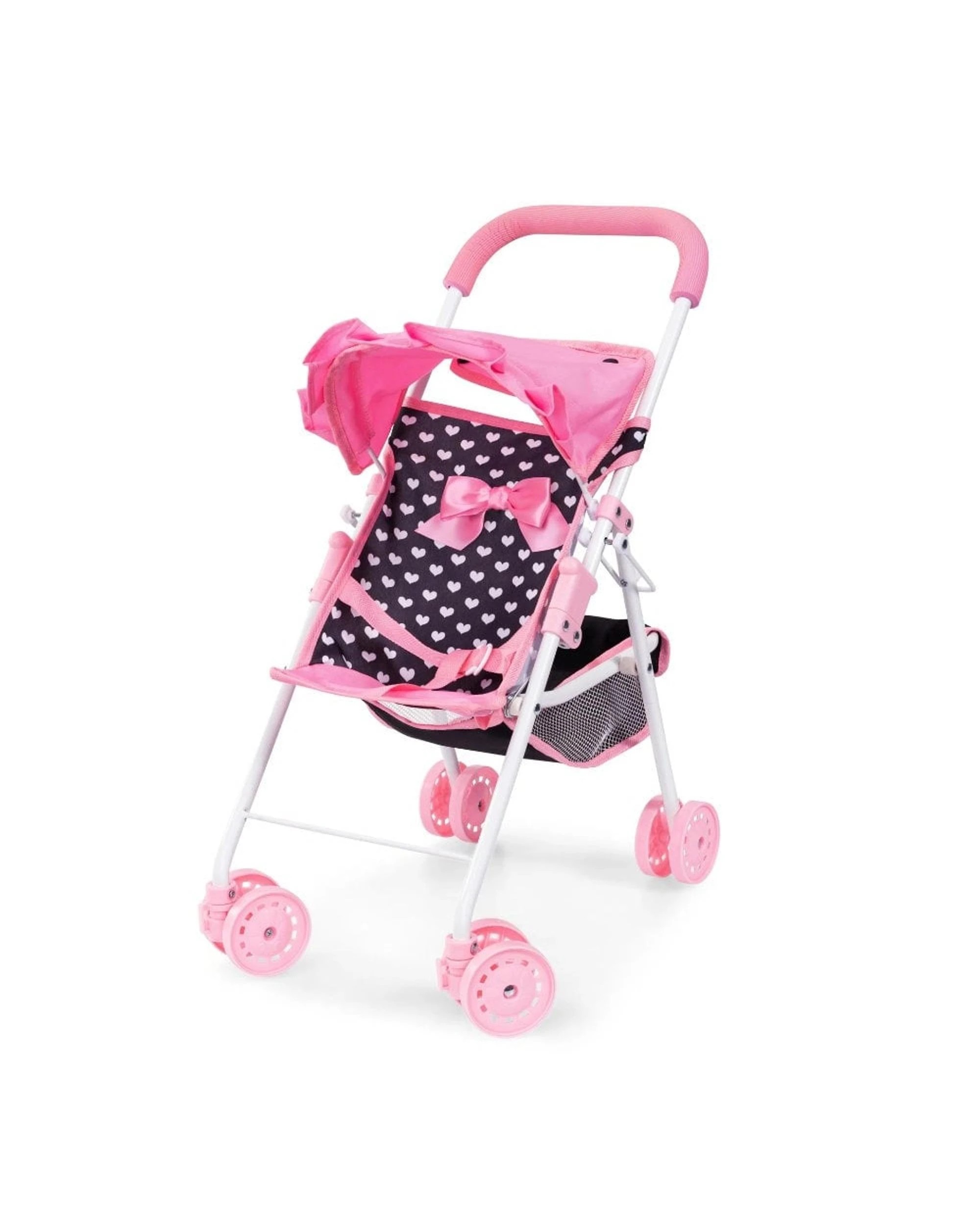2 Bayer Doll Buggy Pink and Black with Pink Bow - Multi, 2 of 5