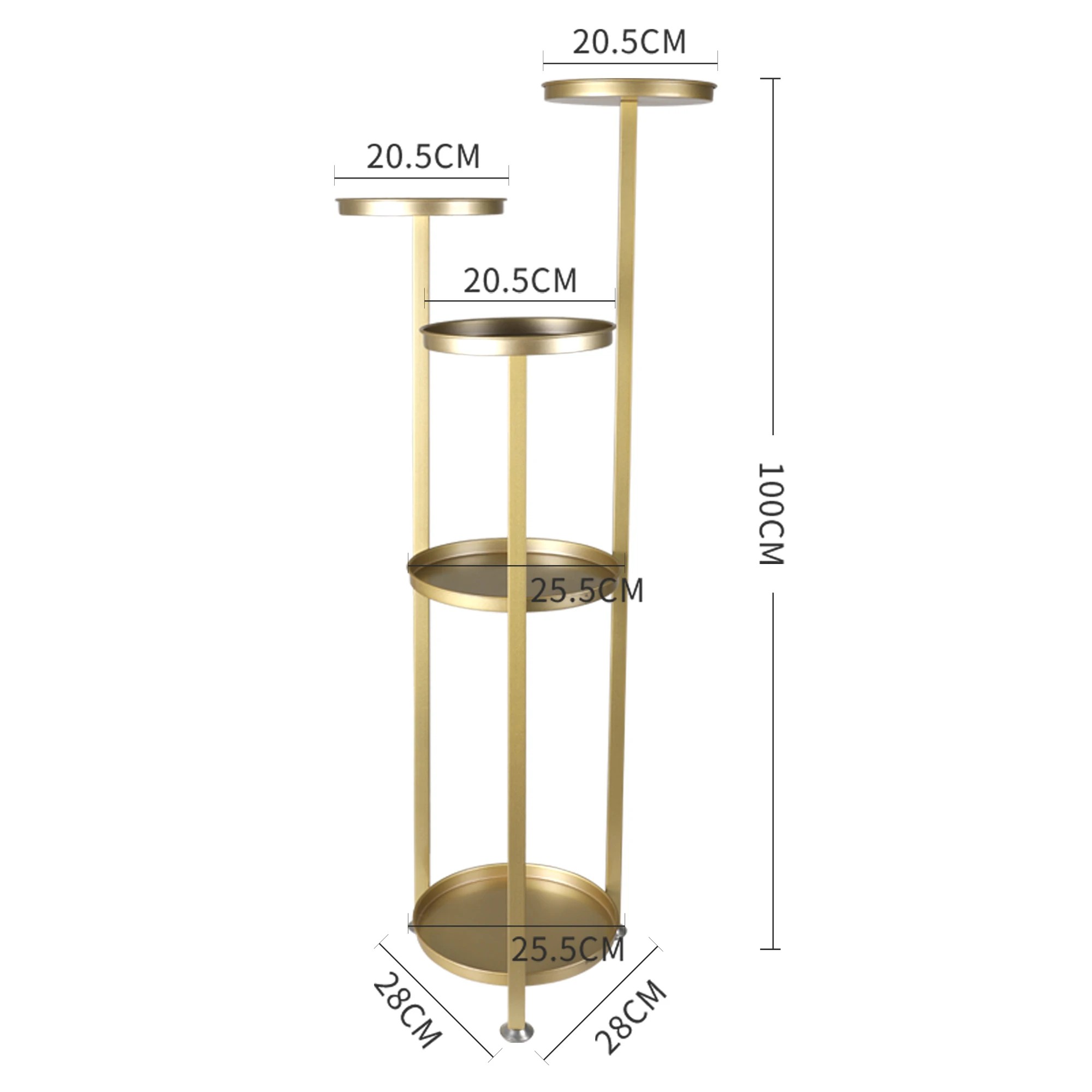 3 Levede M Size Metal Plant Stand - Gold, 3 of 9