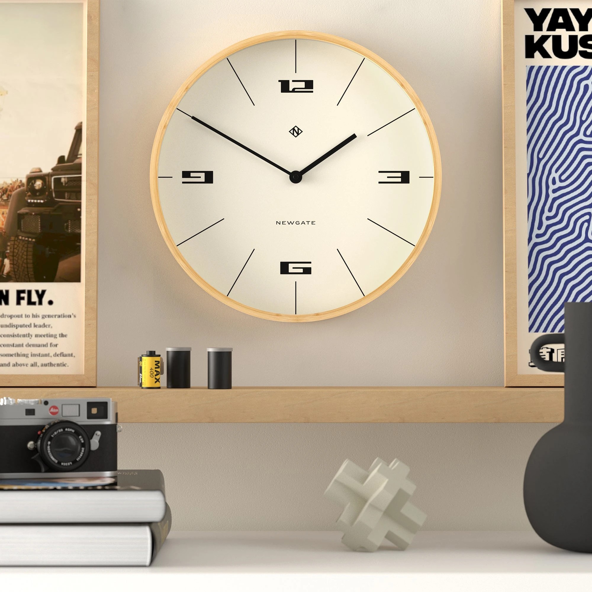 3 Newgate Mauritius Wall Clock - Natural, 3 of 4