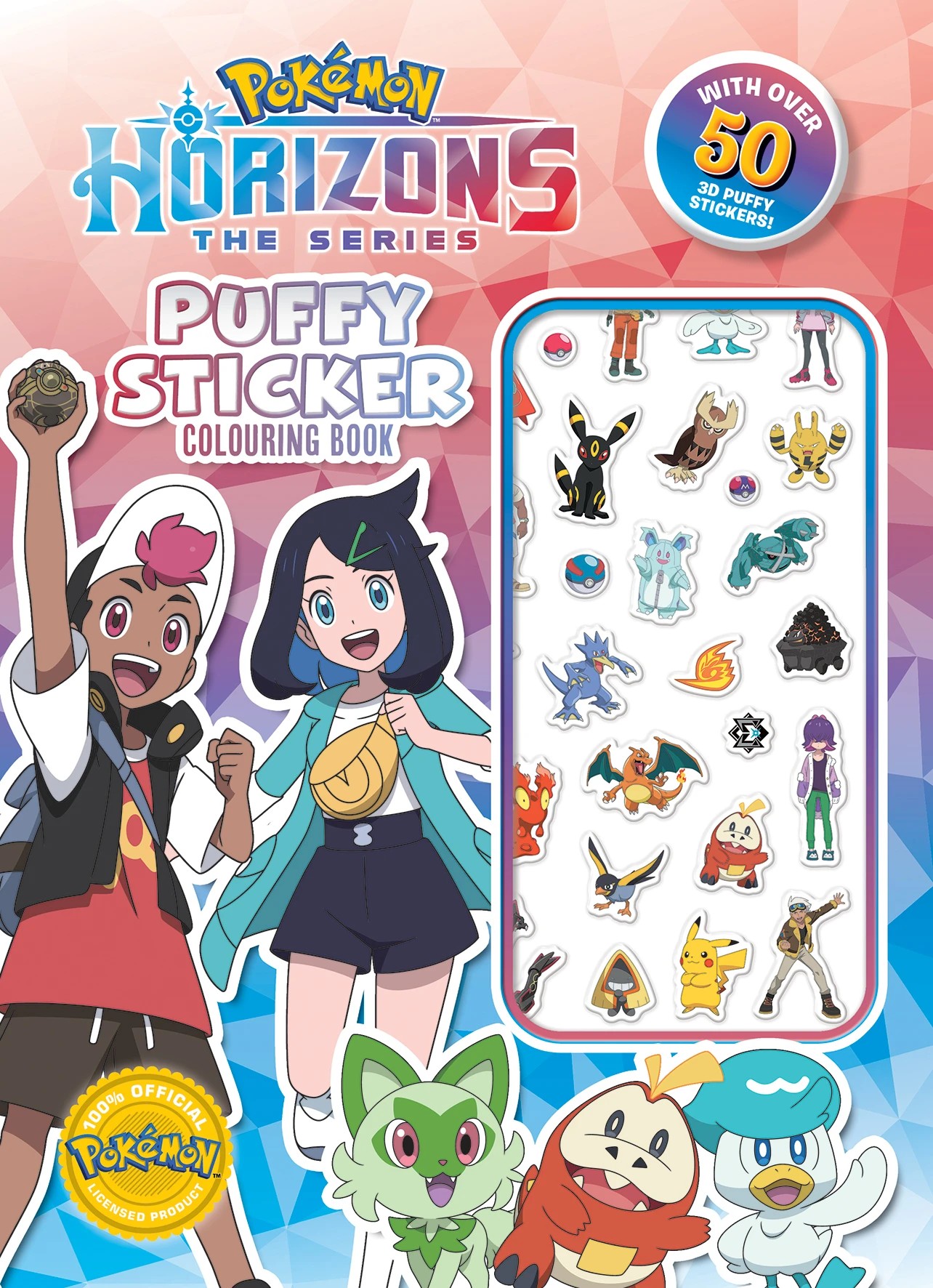 1 Pokemon Horizons The Series Puffy Sticker Colouring Book