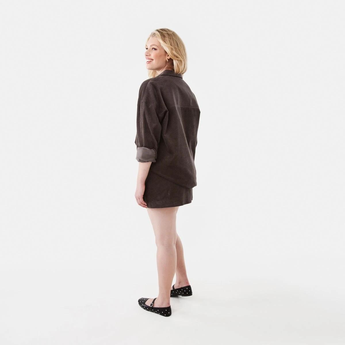 4 Corduroy Mini Skirt Espresso, 4 of 6