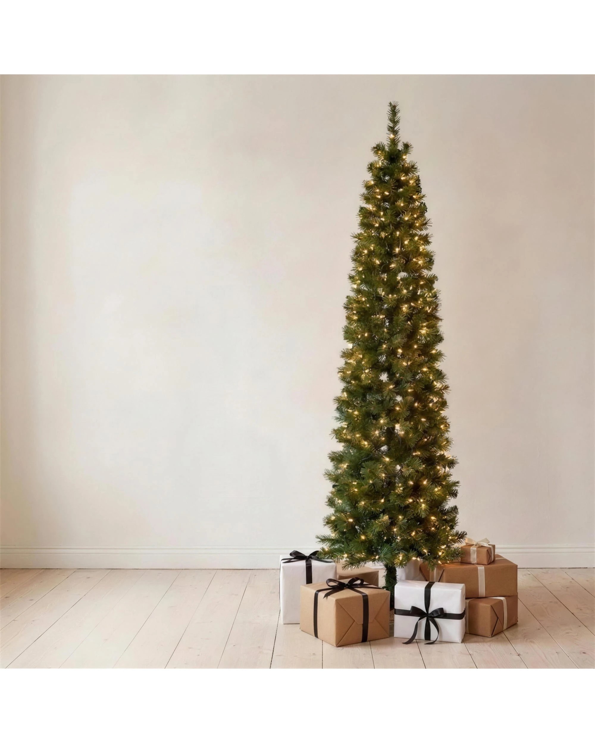 4 Christabelle 1.8m 6ft Pencil Pine Christmas Tree Pre Lit Multi Function LED Slim Artificial Indoor Xmas Decor Home, 4 of 4