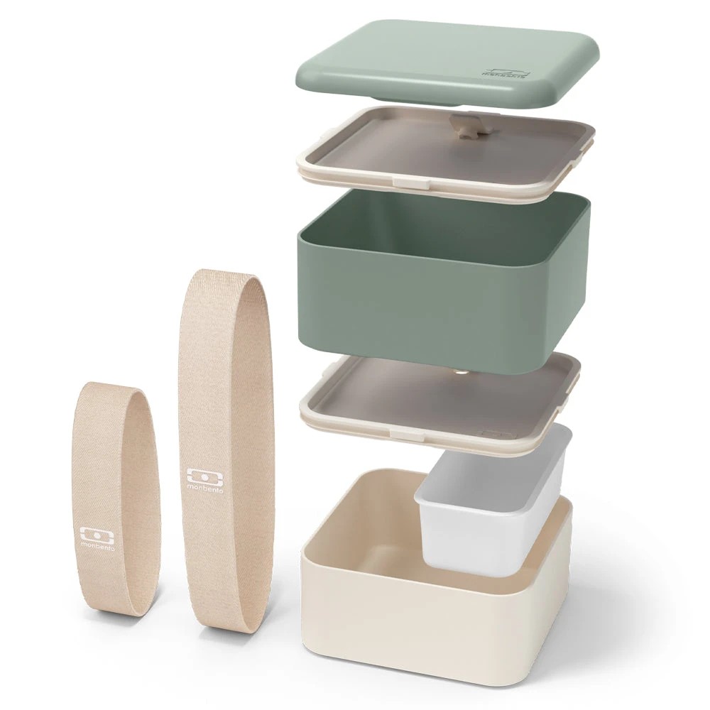 3 Monbento Mb Square Bento Box Bi-Colour - Green - Green, 3 of 5