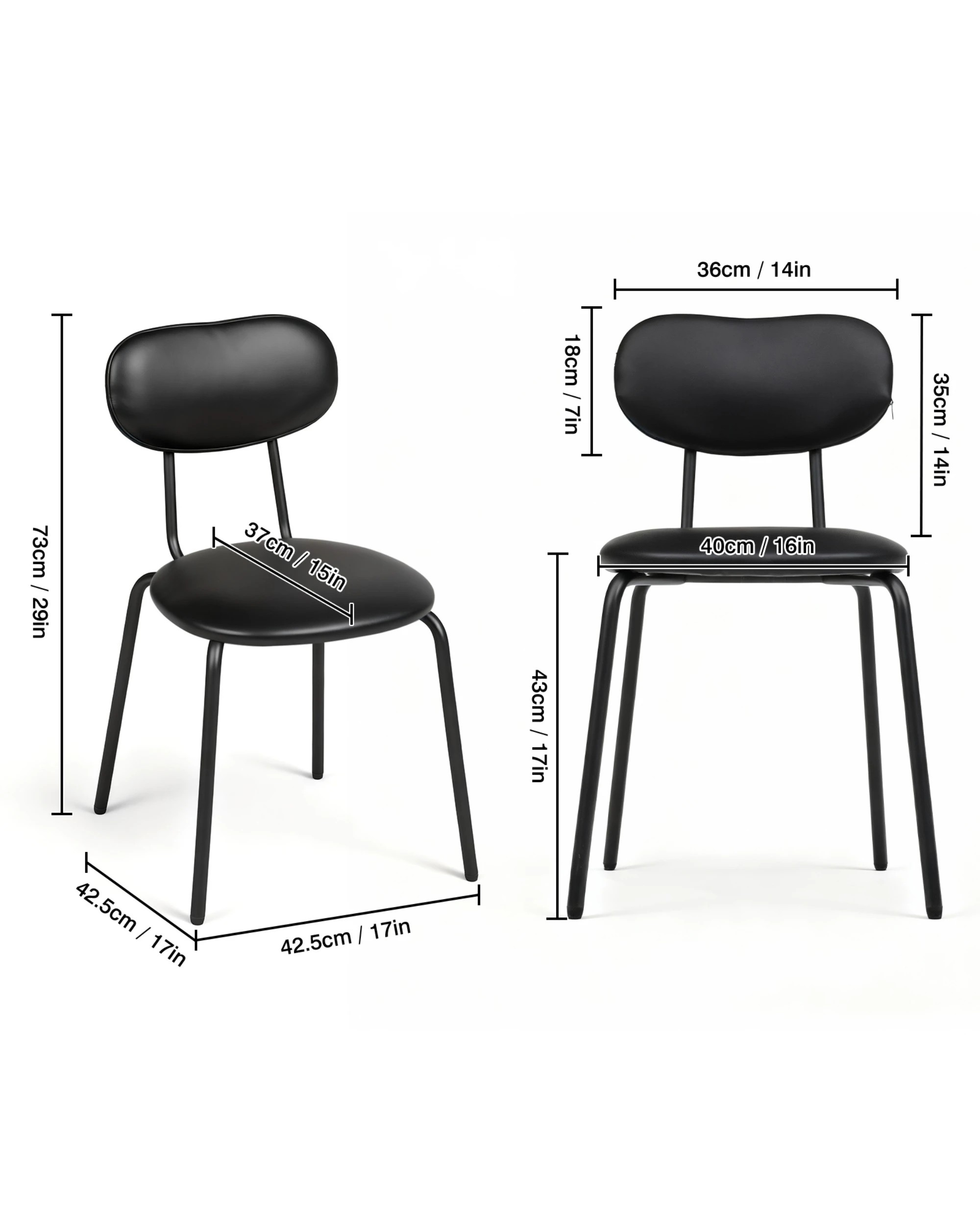 5 Advwin Dining Chairs Set of 2 Kitchen Chairs Reading Chair Cafe Chair, 5 of 8