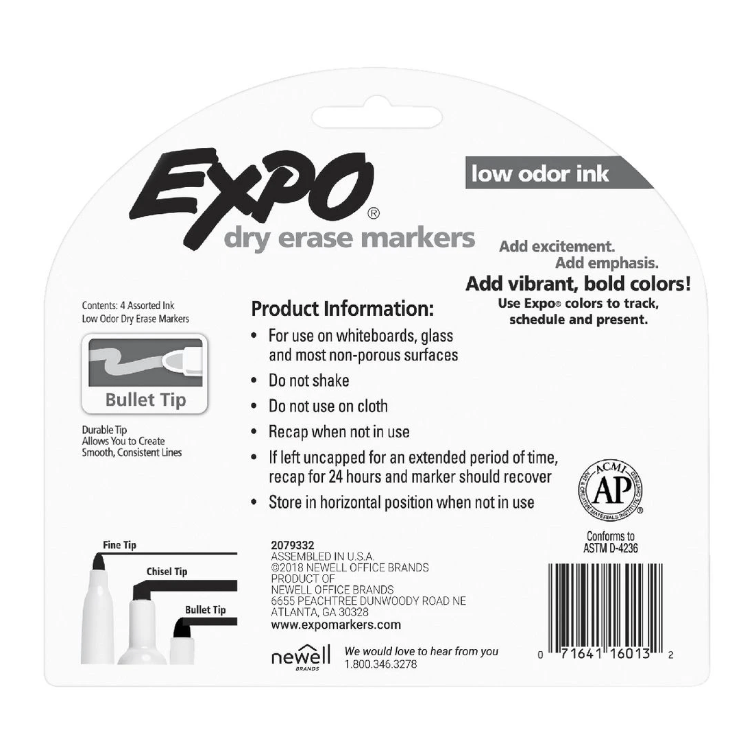 4 Expo Whiteboard Bullet Marker Assorted 4 Pack, 4 of 4