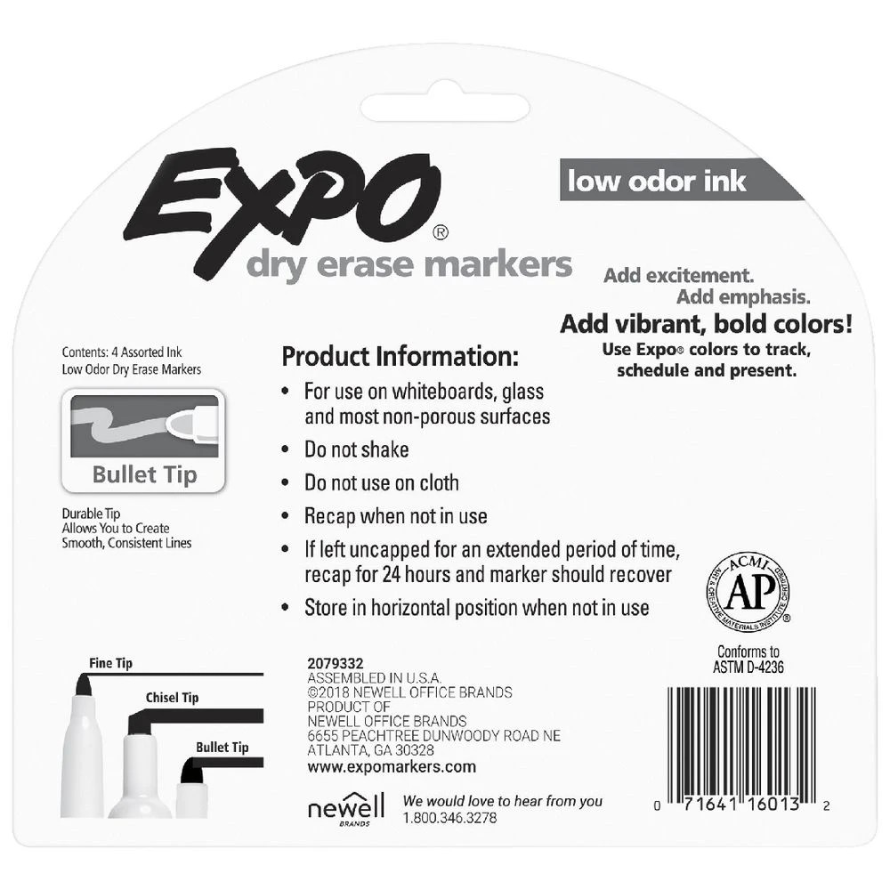 4 Expo Whiteboard Bullet Marker Assorted 4 Pack, 4 of 4