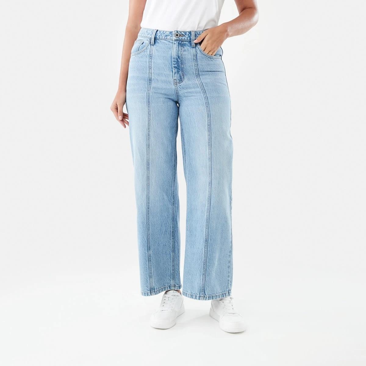 1 Seam Front Jeans LIGHT WASH DENIM, 1 of 7