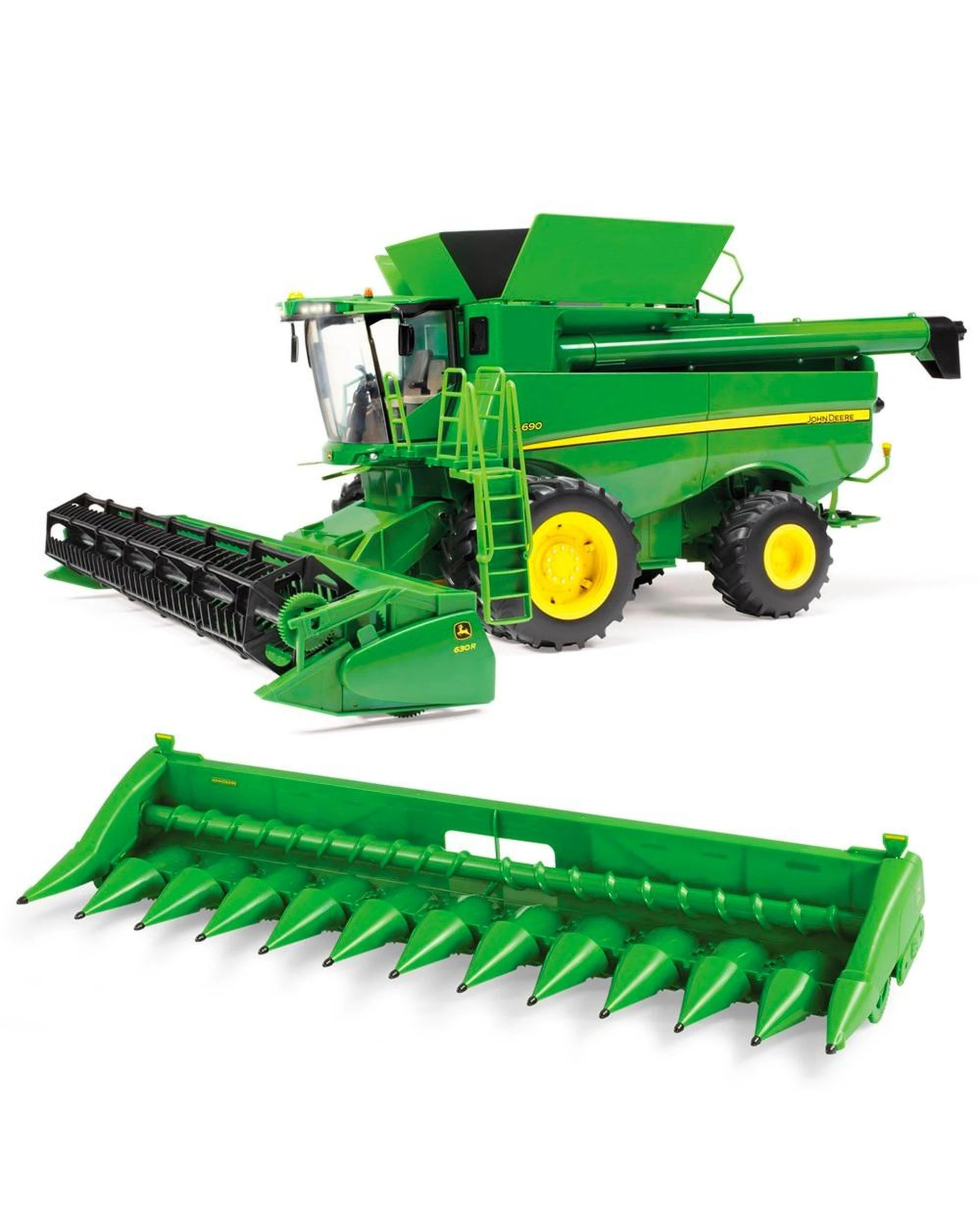 1 John Deere 1:16 Big Farm Combine w Corn and Draper Heads Toy 3y, 1 of 3