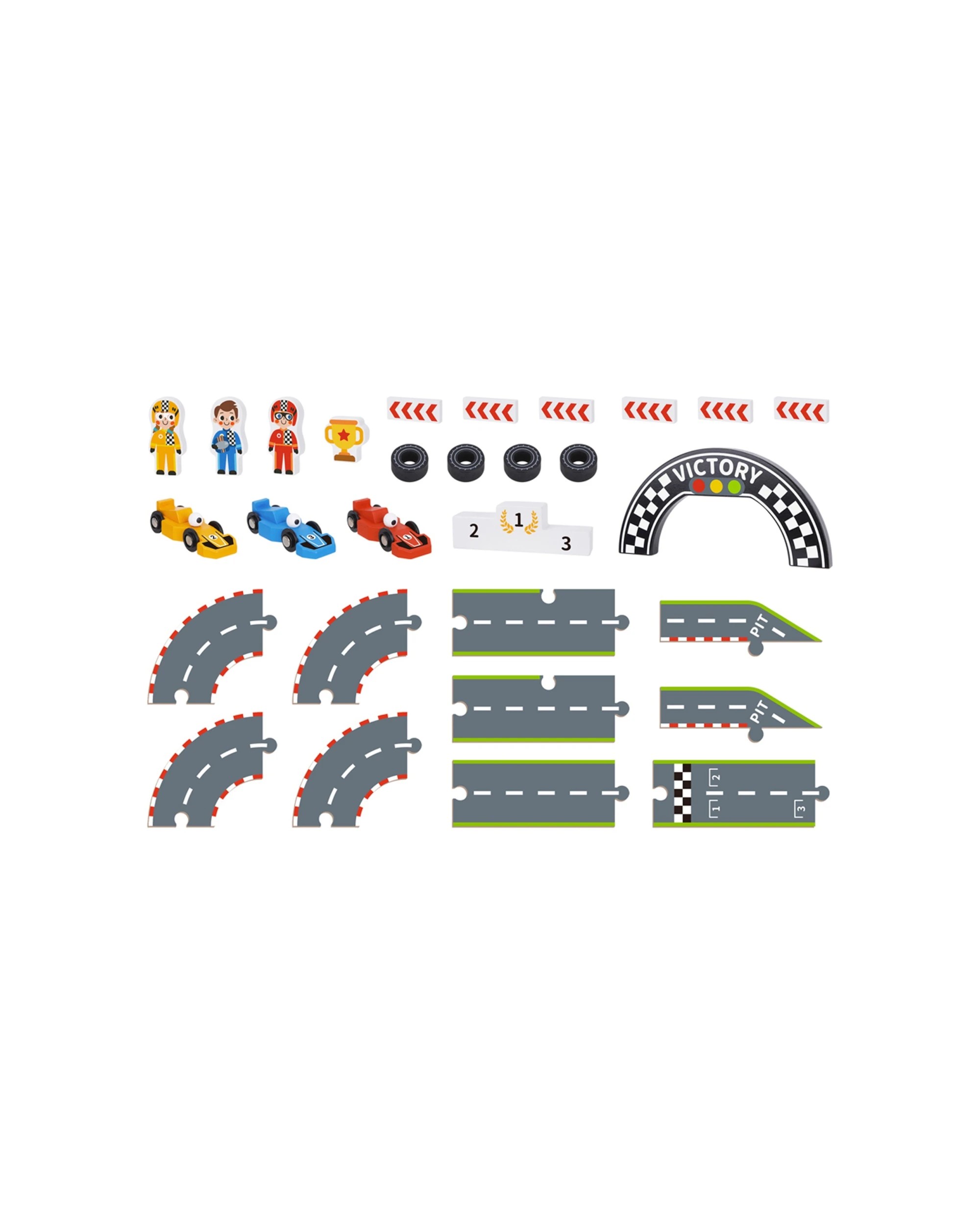 2 Tooky Toy Formula Racing Car Track Puzzle Kids Children Playmat Toy 24x9cm - Multi, 2 of 5