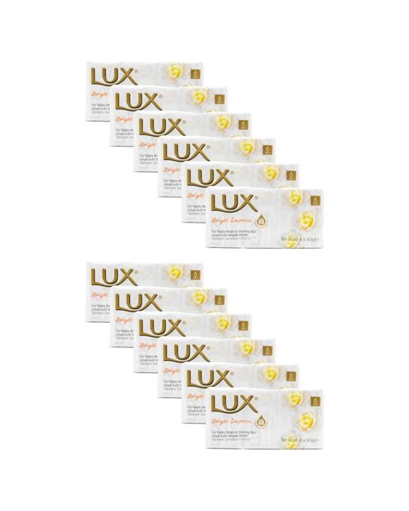 LUX 12x 6pc Bar Soap Bright Impress Pack Skin Care Floral Fusion Oil 80g - Multi