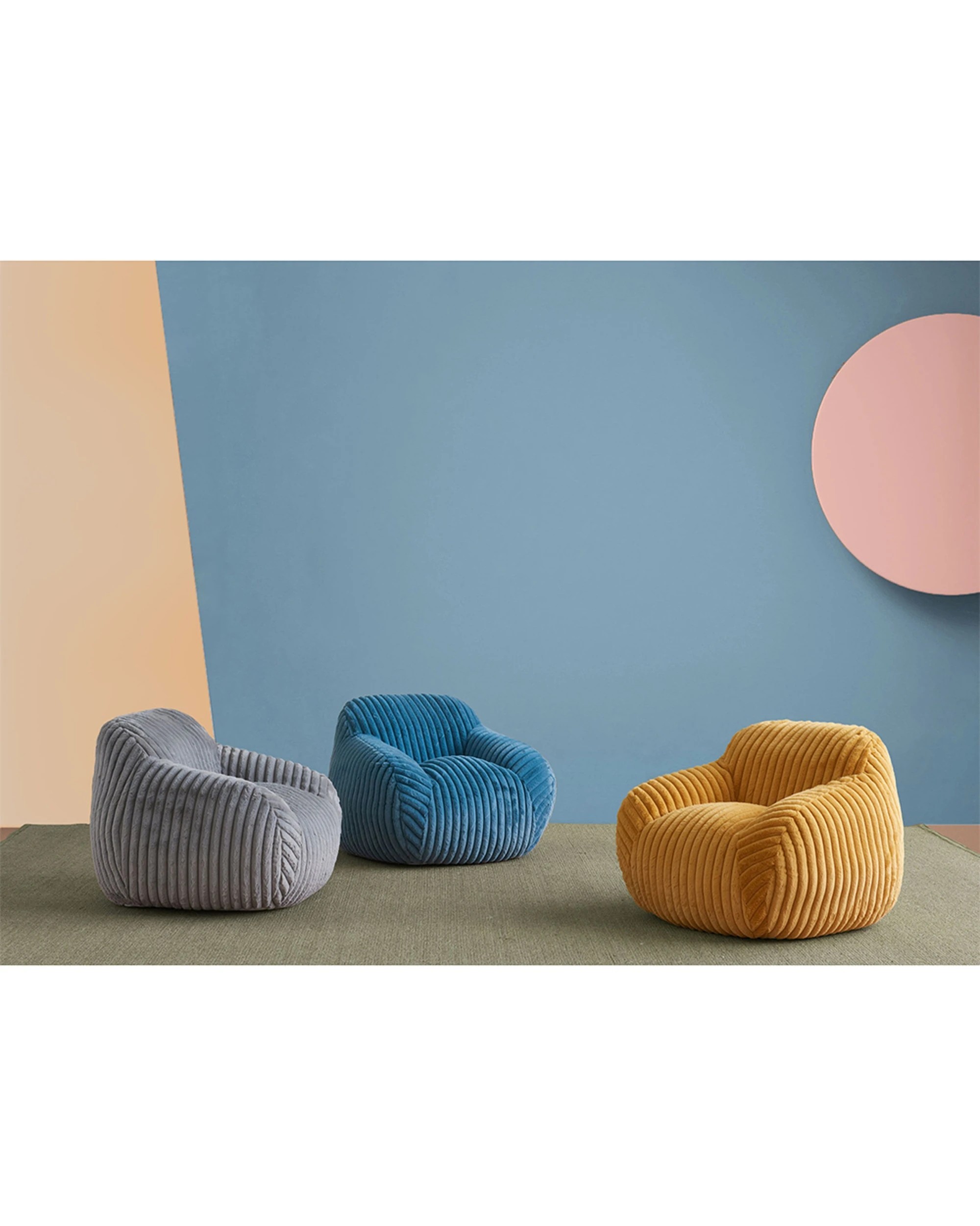 3 I Am Fake Faux Fur Corduroy Polyester Material Small Kids Cozy Chair - Grey, 3 of 3