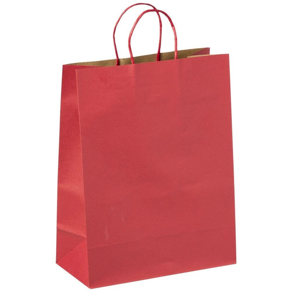 3 Officeworks Recycled Kraft Bag Medium Red 25 Pack, 3 of 4