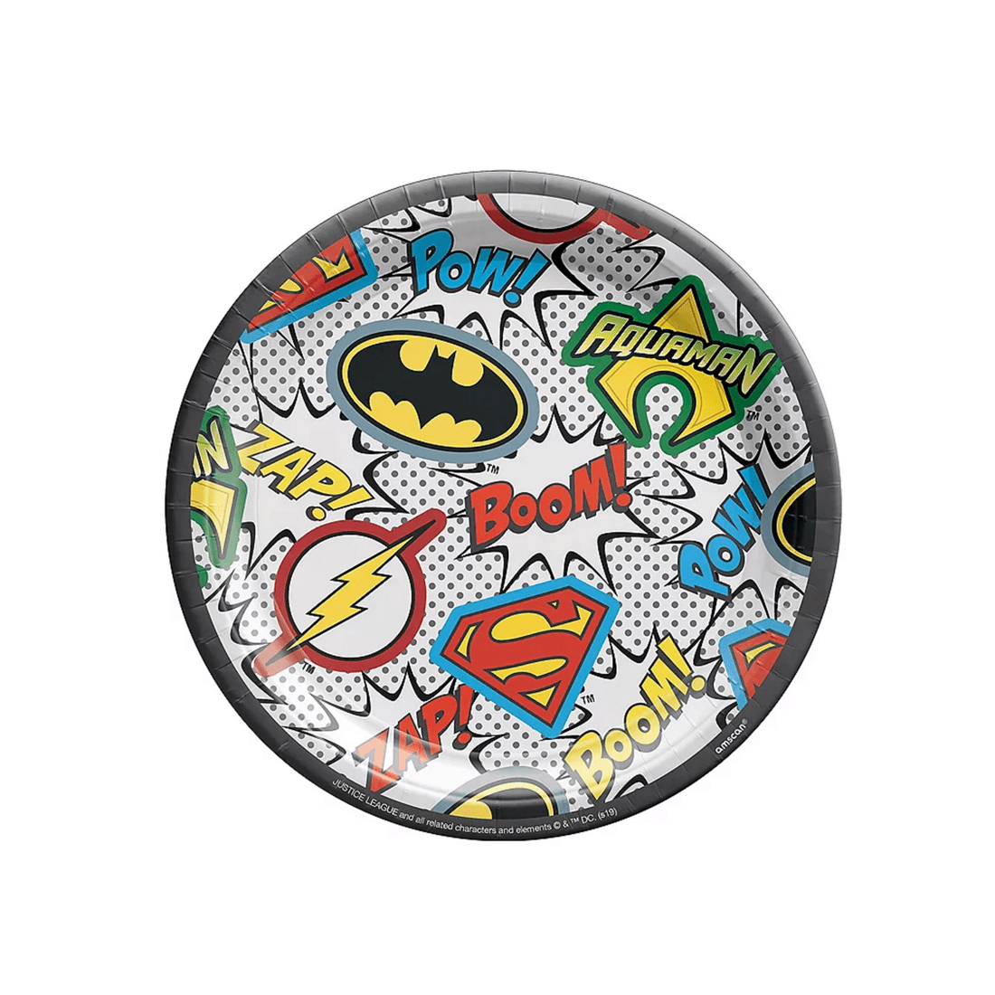 1 Amscan Justice League Heroes Unite Small Paper Plates Pack of 8, 1 of 2