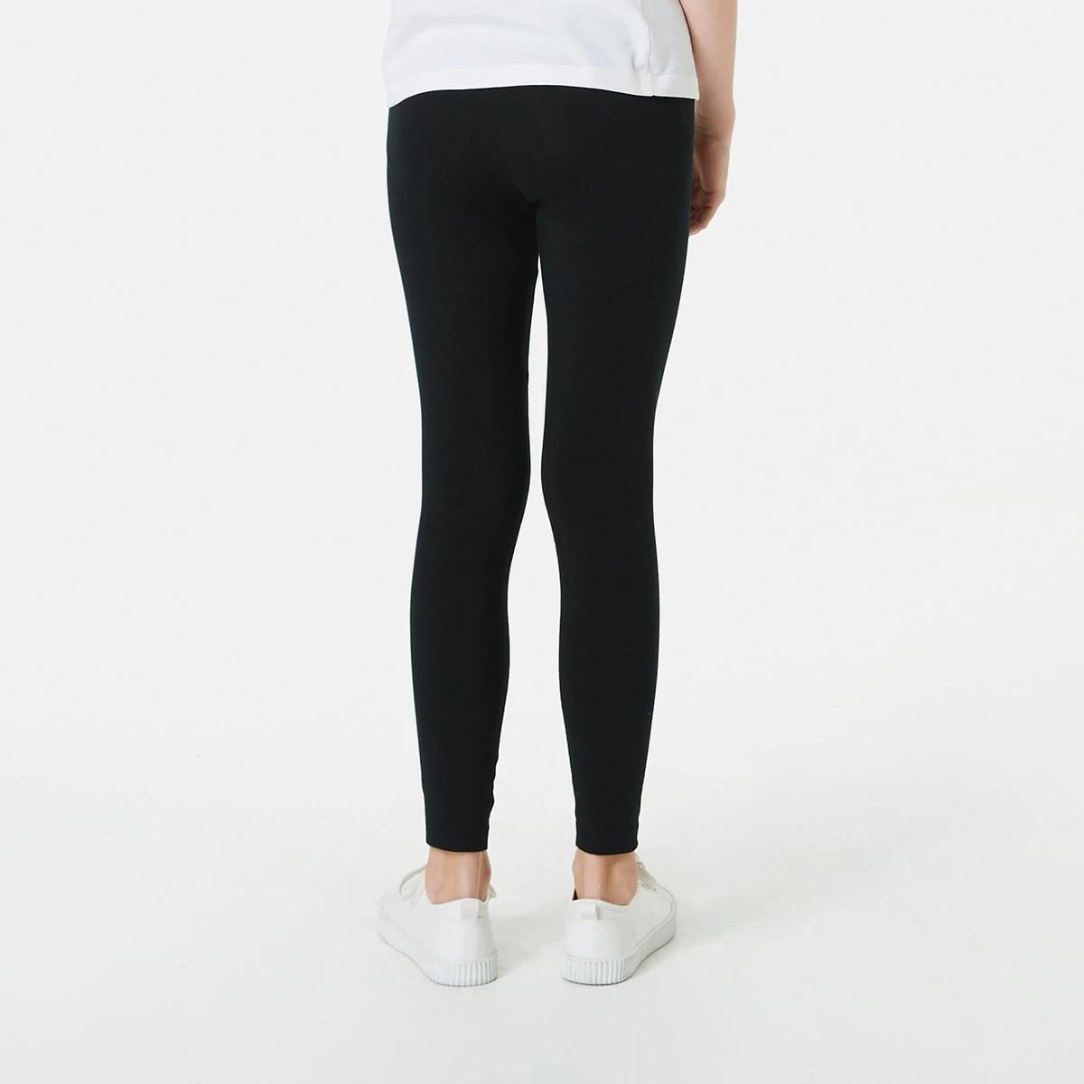 2 Plain Full Length Leggings Black, 2 of 8