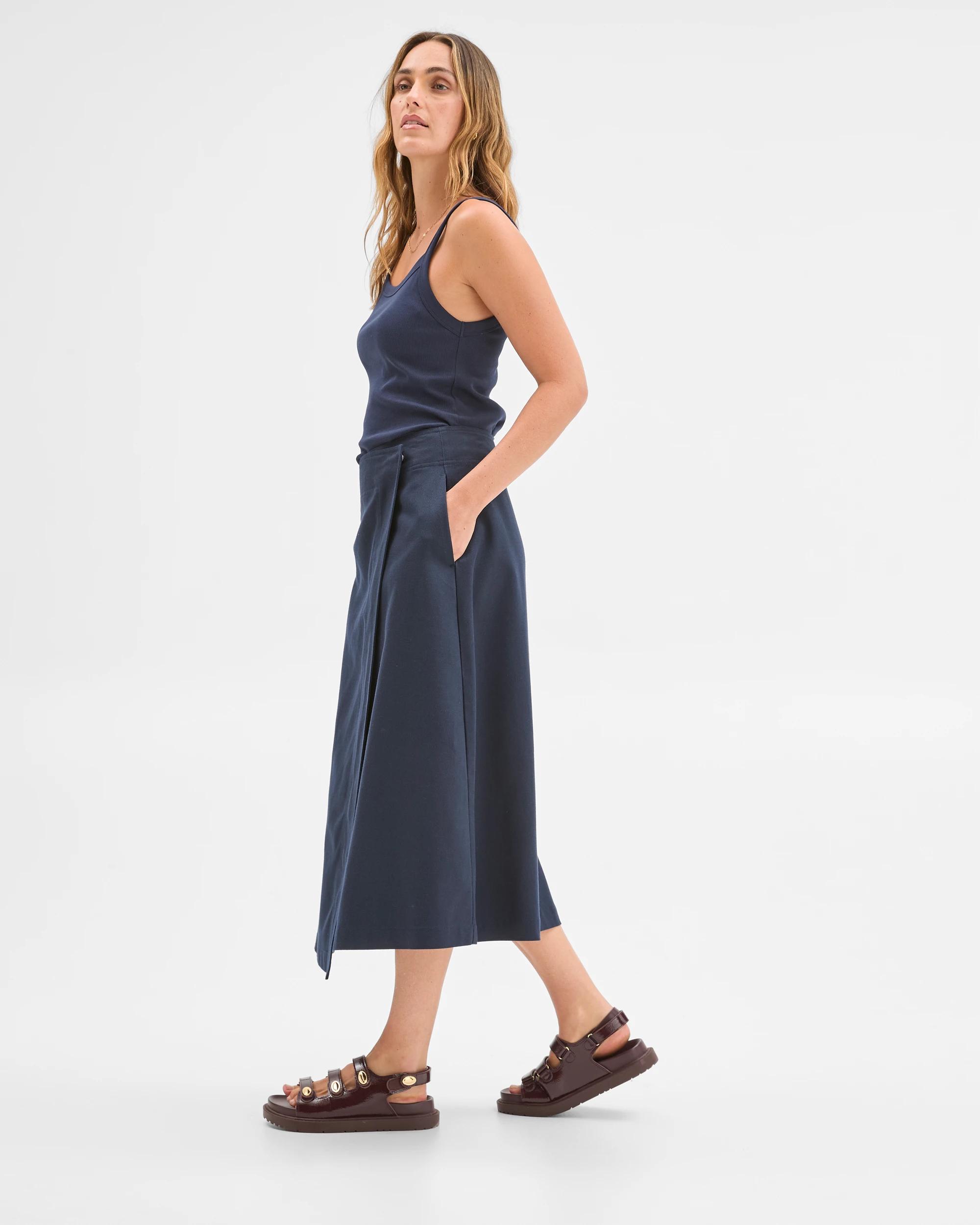 3 Target Woman Wrap Midi Skirt NAVY BLAZER, 3 of 5