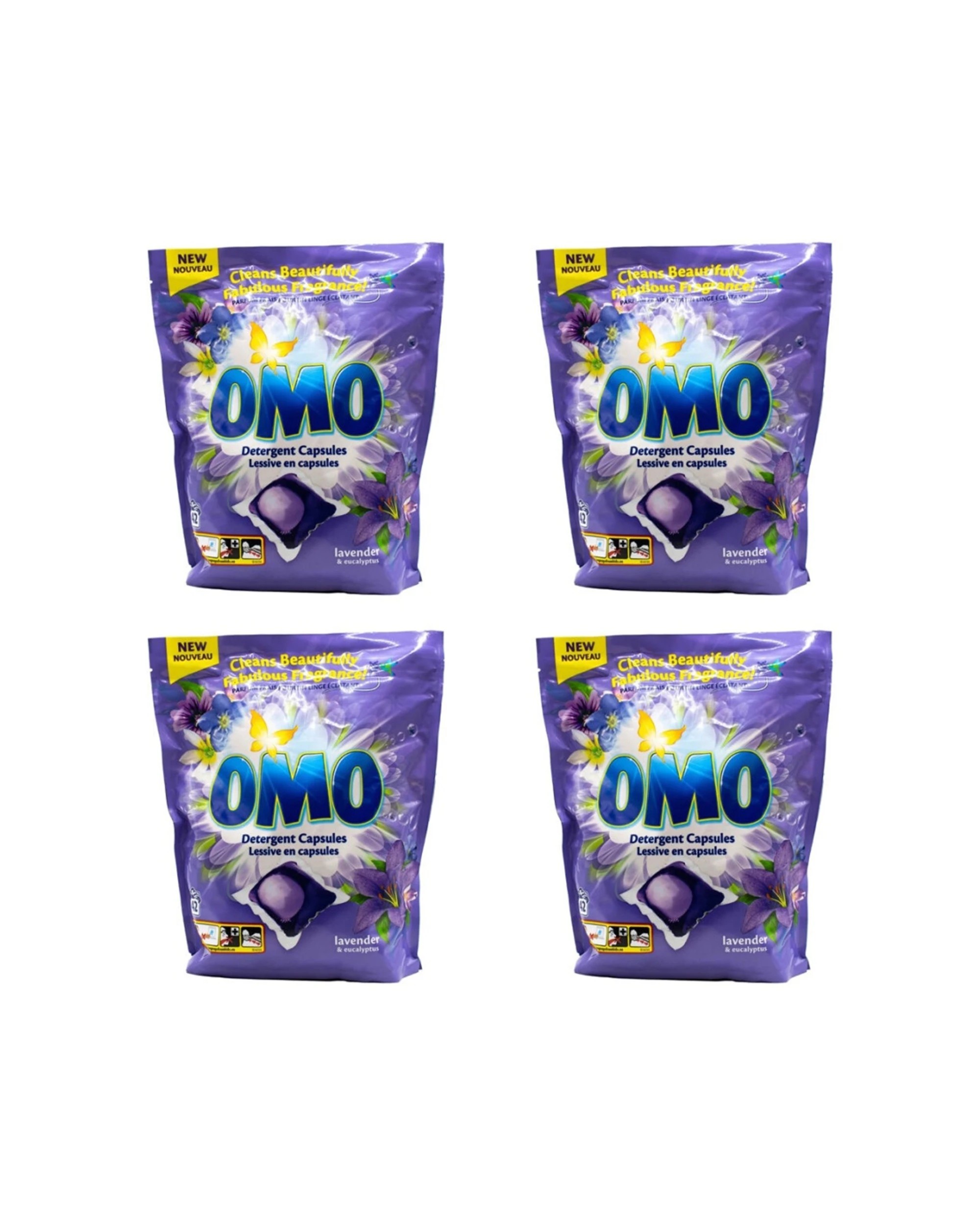 1 Omo Detergent Laundry Capsules 168pc 4x42pc Lavender And Eucalyptus Scent, 1 of 3