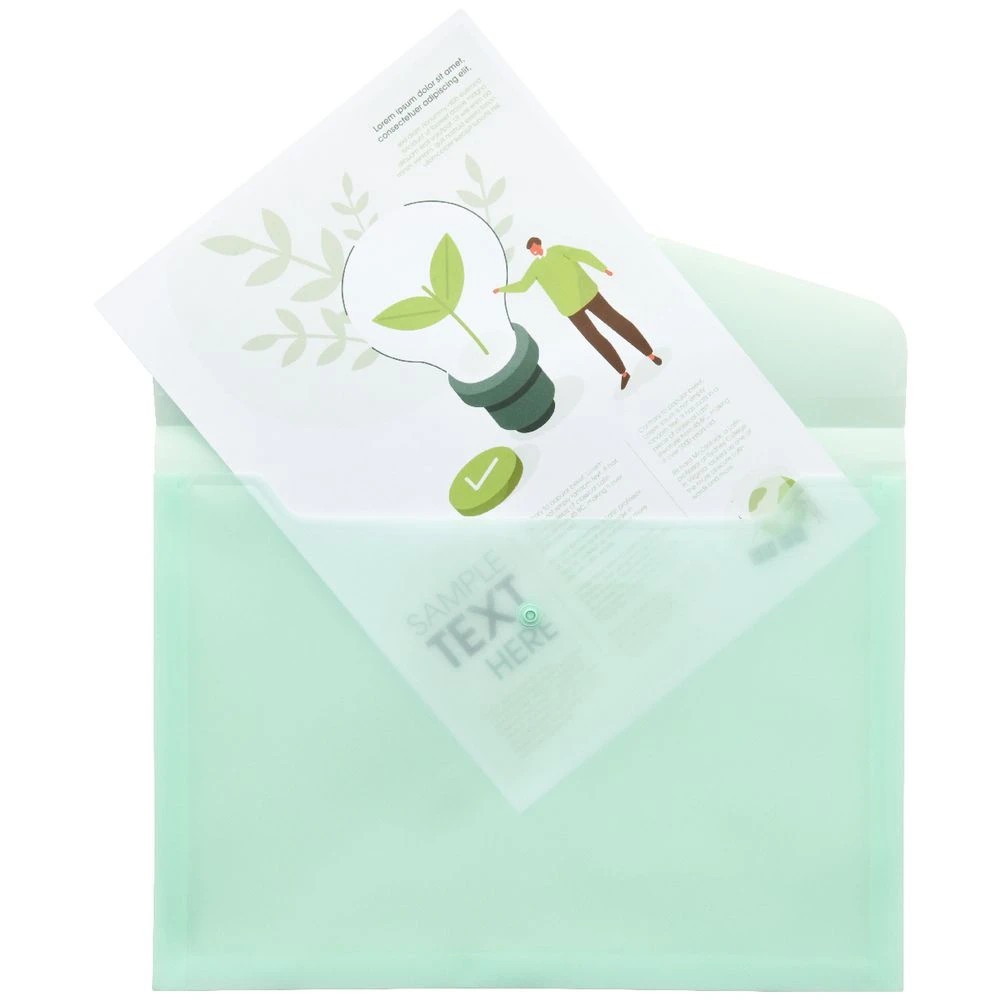 4 J.Burrows A4 Button Document Wallet Nephrite, 4 of 5