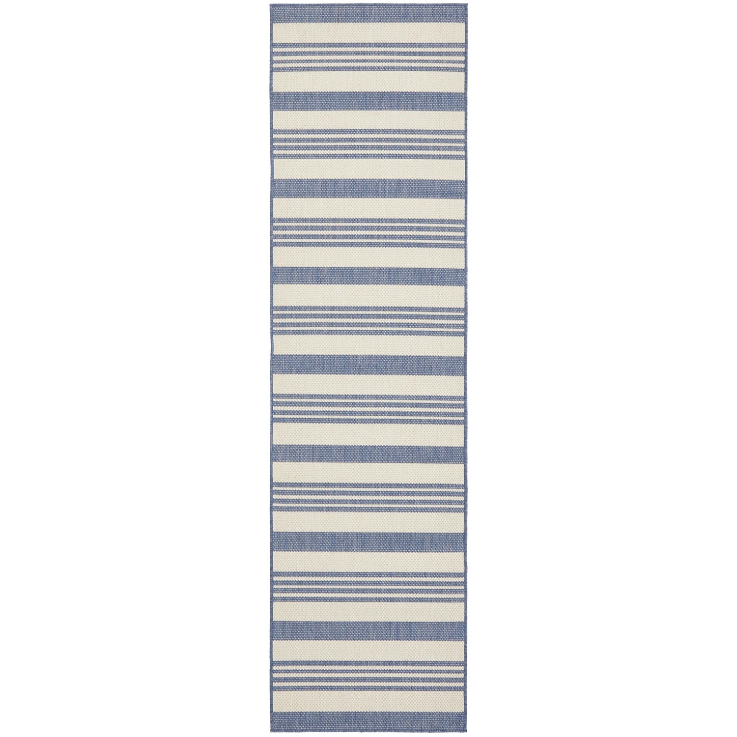 2 Common Ground Rugs Portman Alvi 400x80cm - Large Runner Power Loomed Pet Friendly Outdoor Rug - Blue, 2 of 9