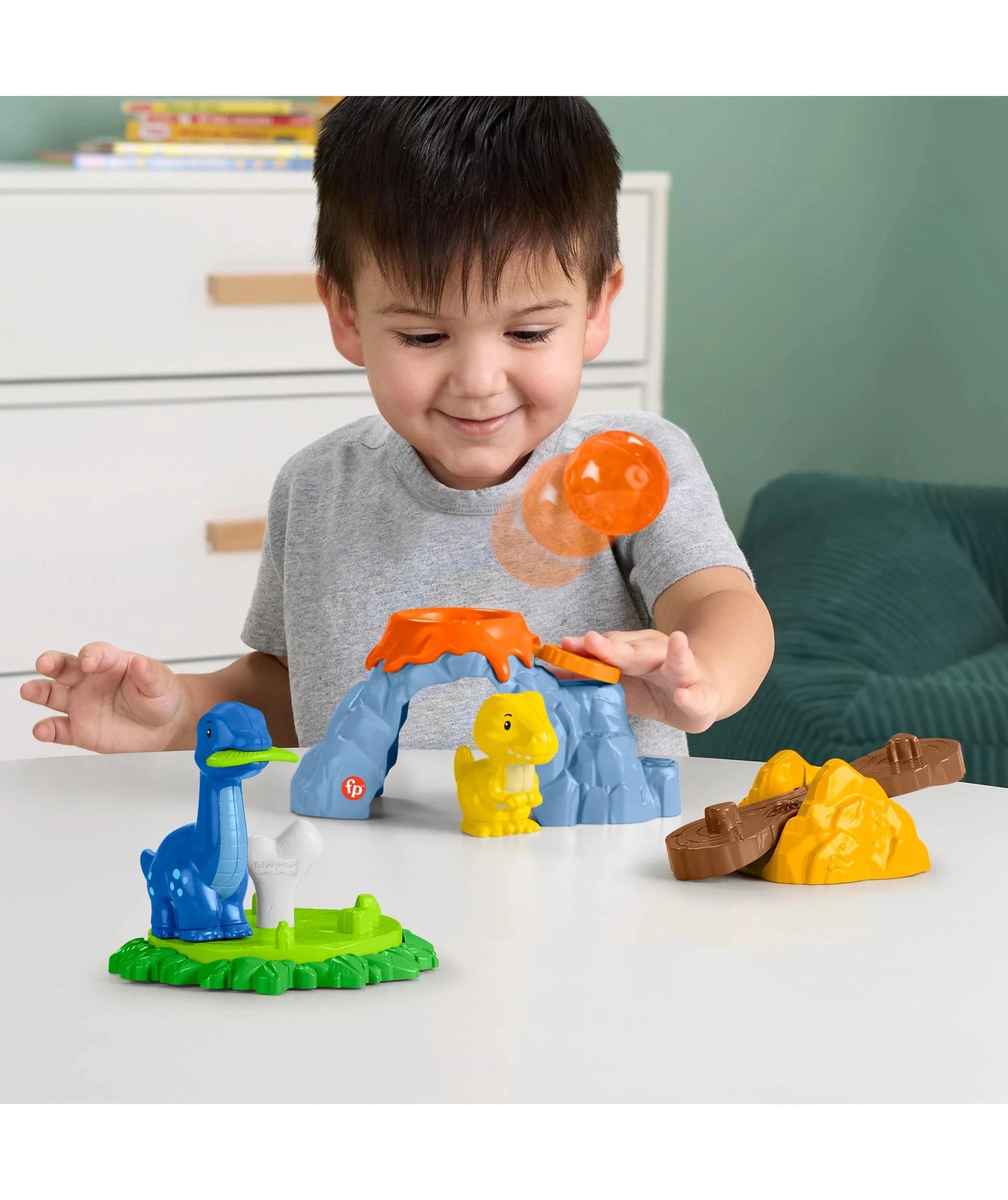 3 Mattel Fisher-Price Little People Spin & Play Dinosaur Playground Toddler Playset - Multi, 3 of 6