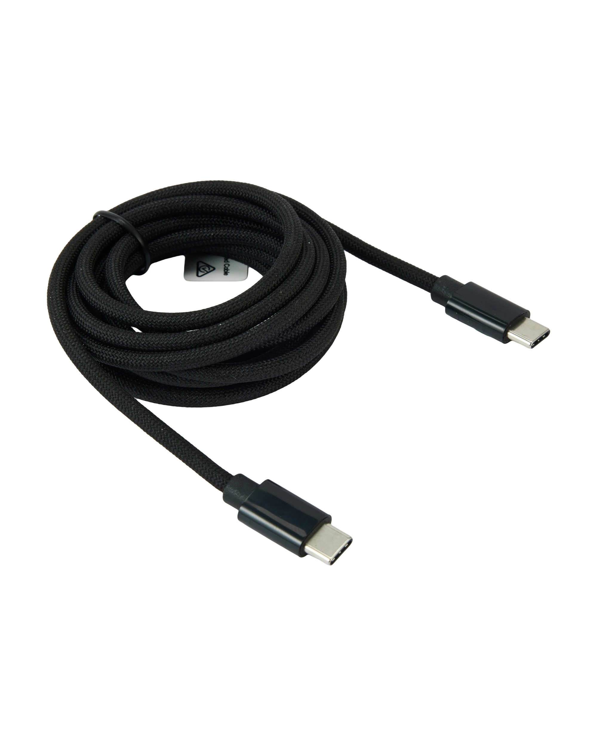3 Braided USB-C to USB-C Cable - 2m, Black, 3 of 4
