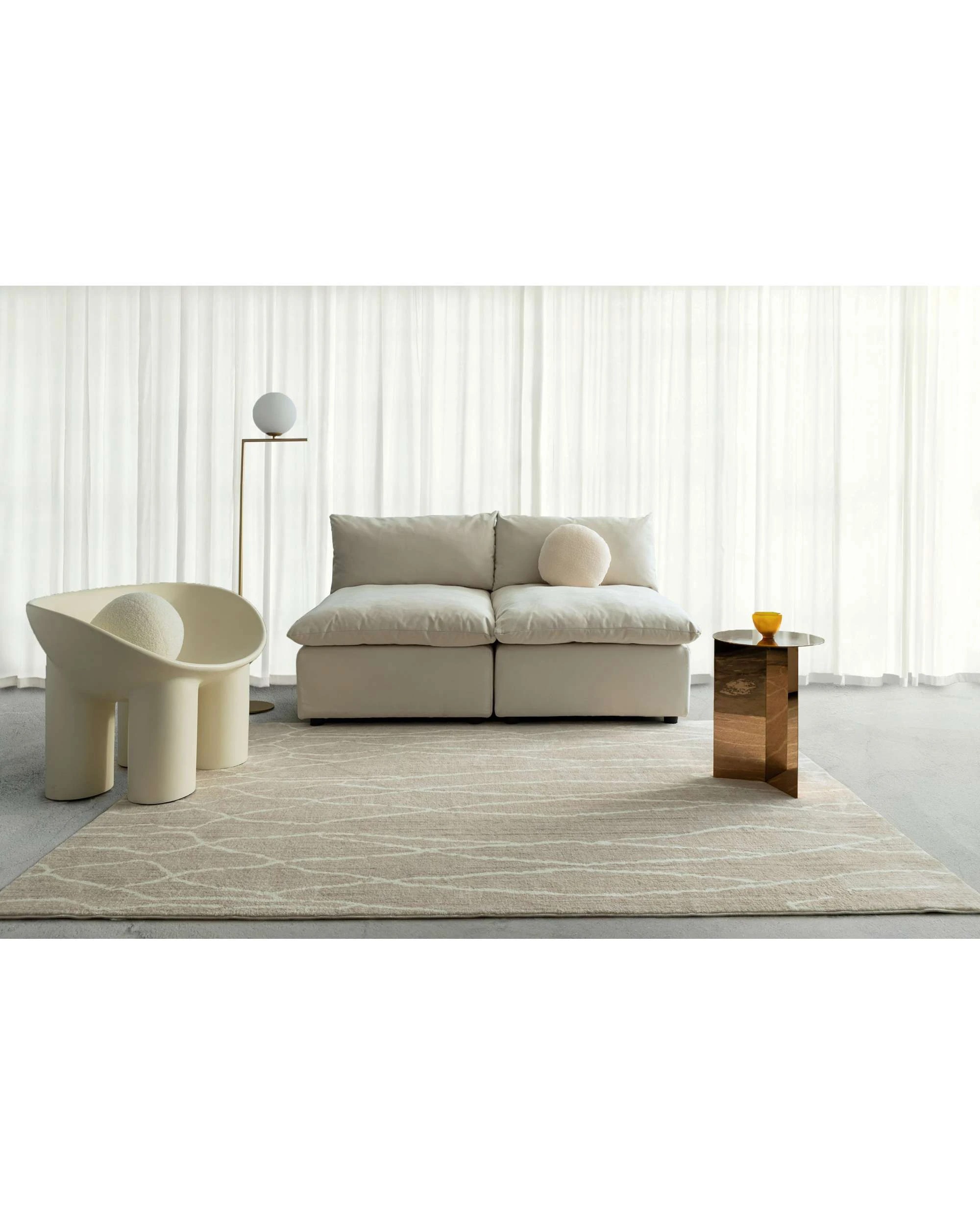 2 Loopsie Bokaa Lined Washable Rug-290cm x 200cm - Beige, 2 of 6