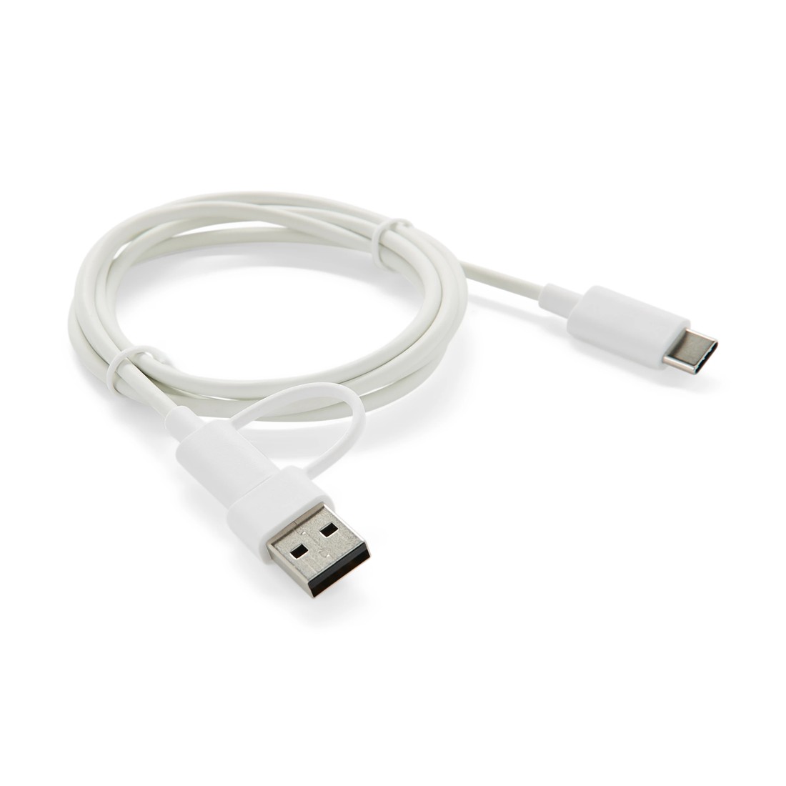 2 2-in-1 USB-A/C to USB-C Cable - White, 2 of 7