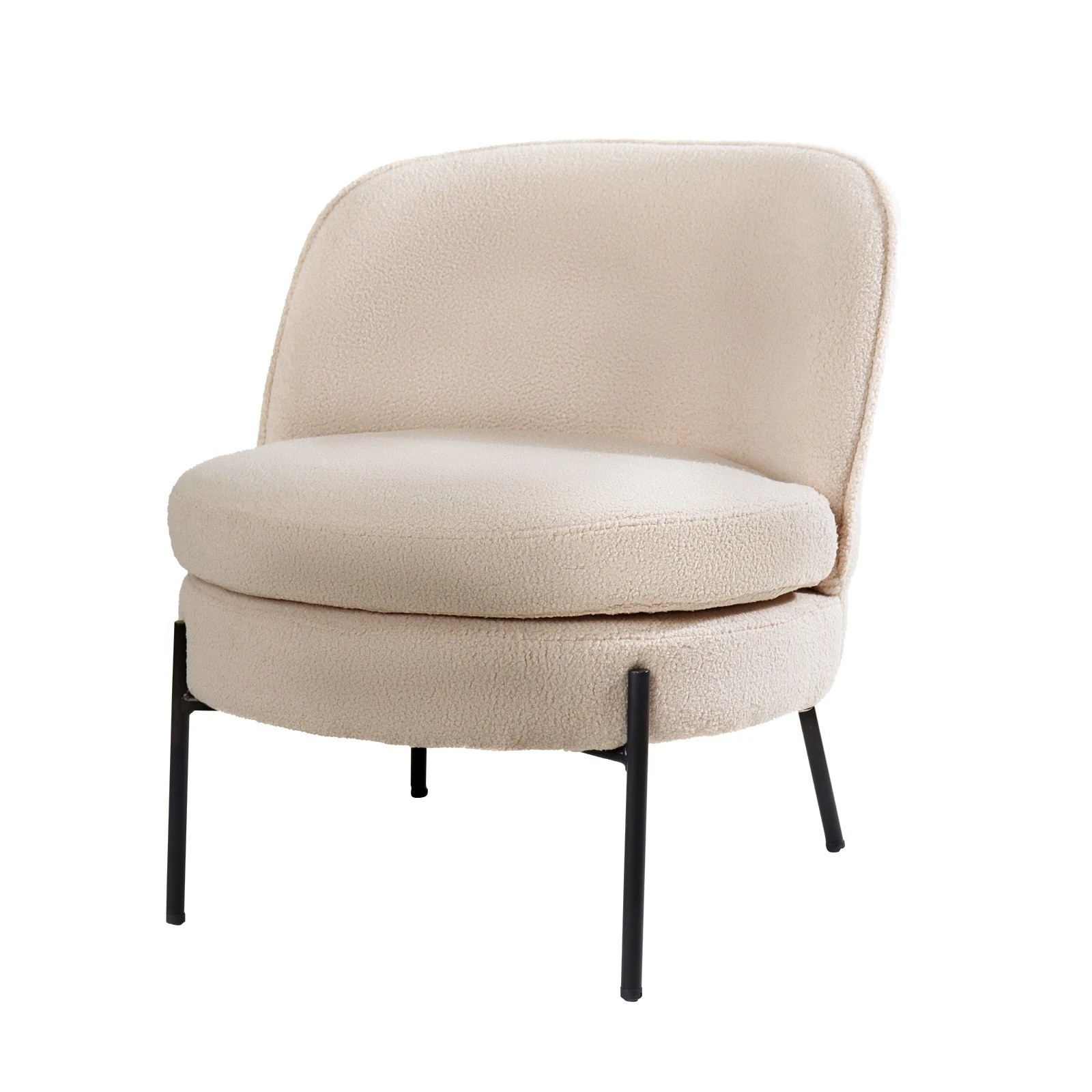 1 Oikiture Armchair Lounge Chair Accent Couch Chairs Padded Sofa Boucle - Beige, 1 of 6