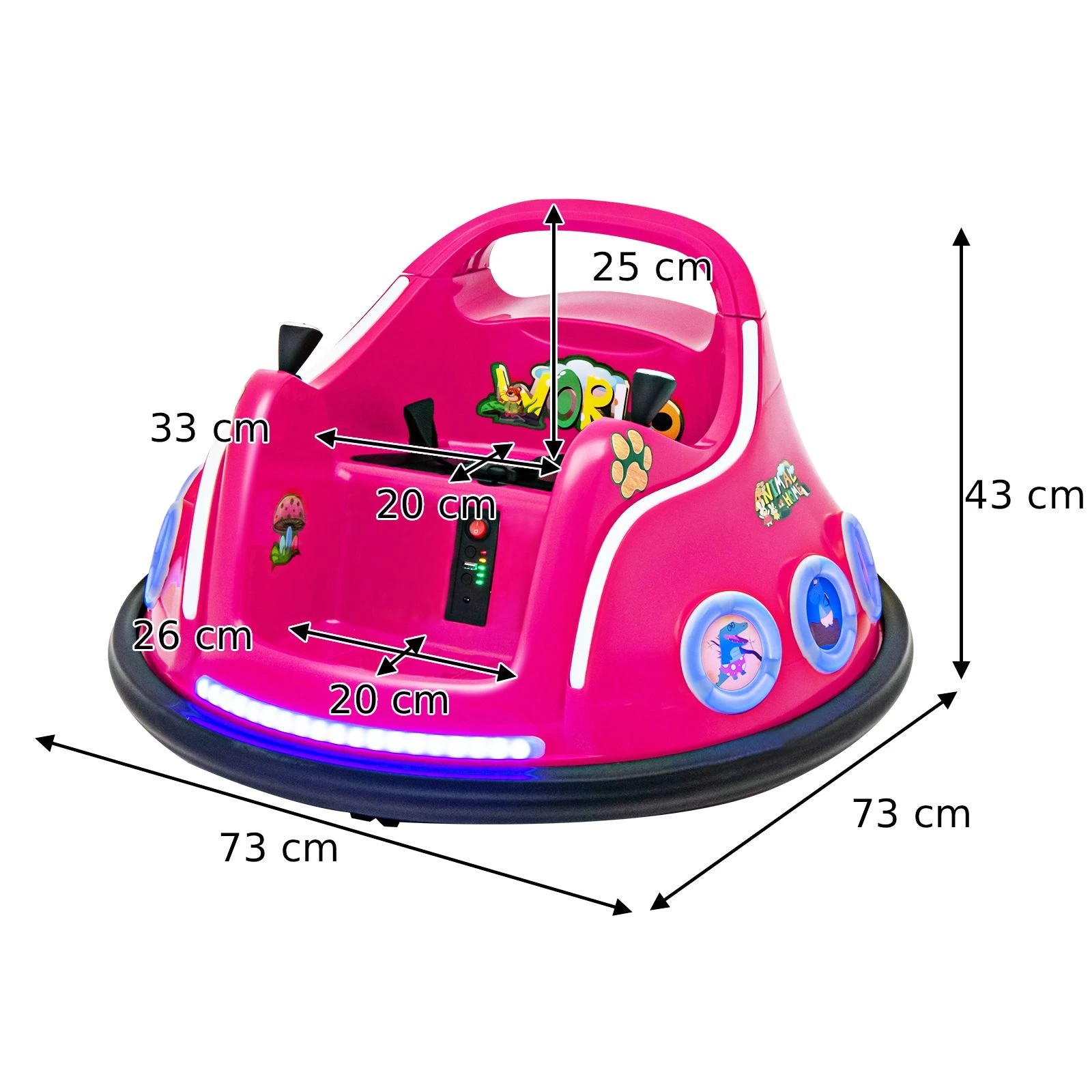 2 Costway Electric Kids Ride On Bumper Car w/Bluetooth - Pink, 2 of 2