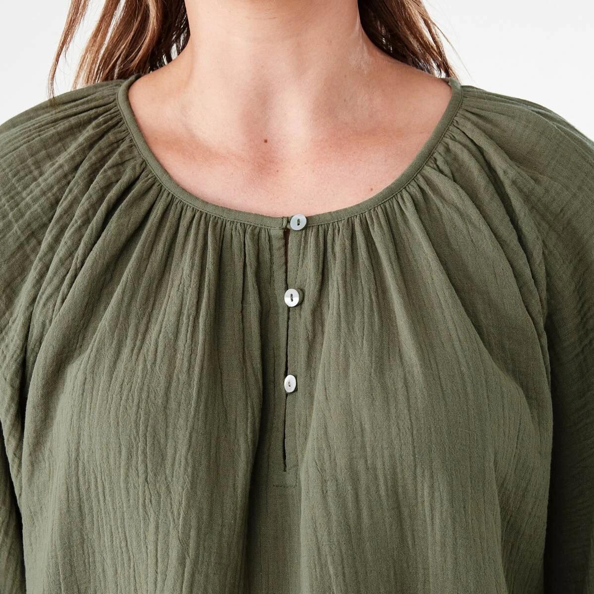 5 Long Sleeve Double Cloth Top PAVEMENT GREY, 5 of 6