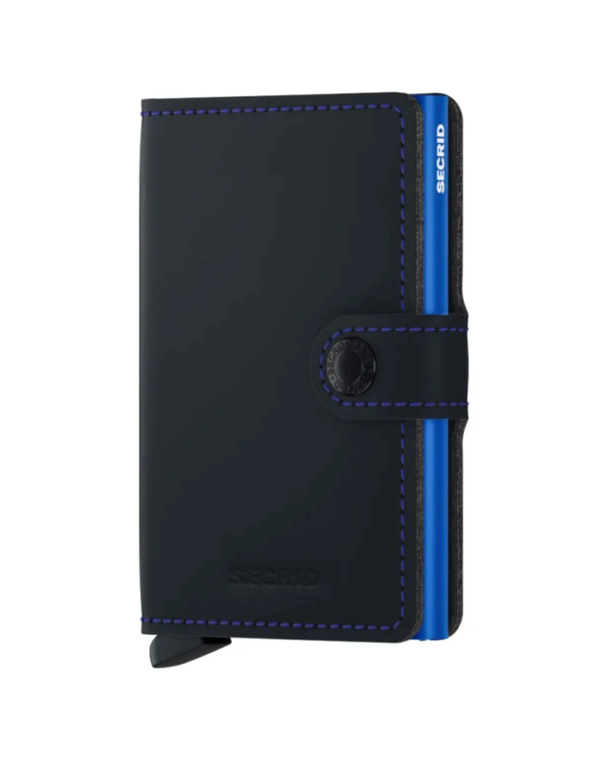1 Secrid Miniwallet Compact RFID Aluminium Leather Card Wallet Secure Slim - Blue, 1 of 5