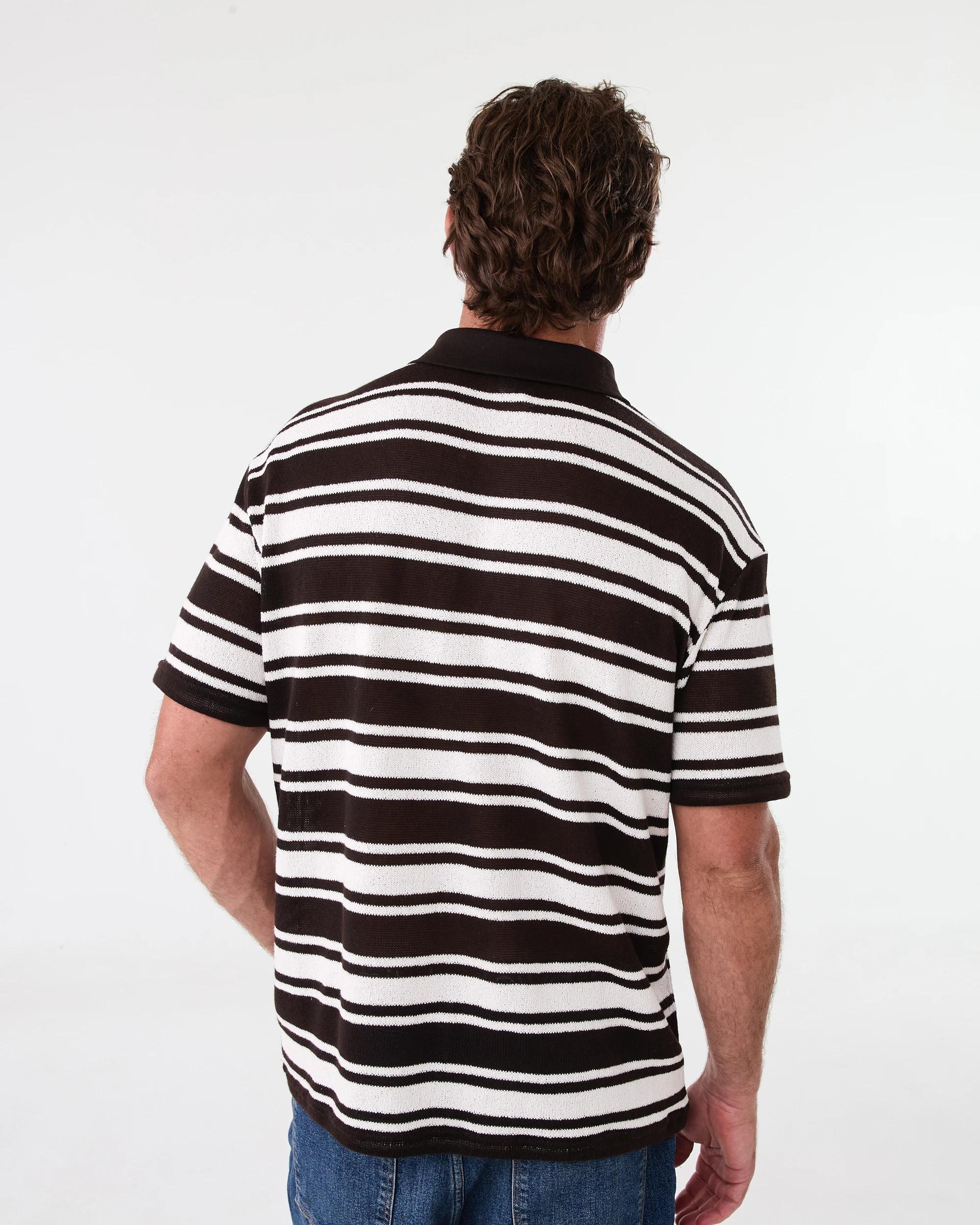 3 Stripe Polo Shirt Brn Strp, 3 of 5