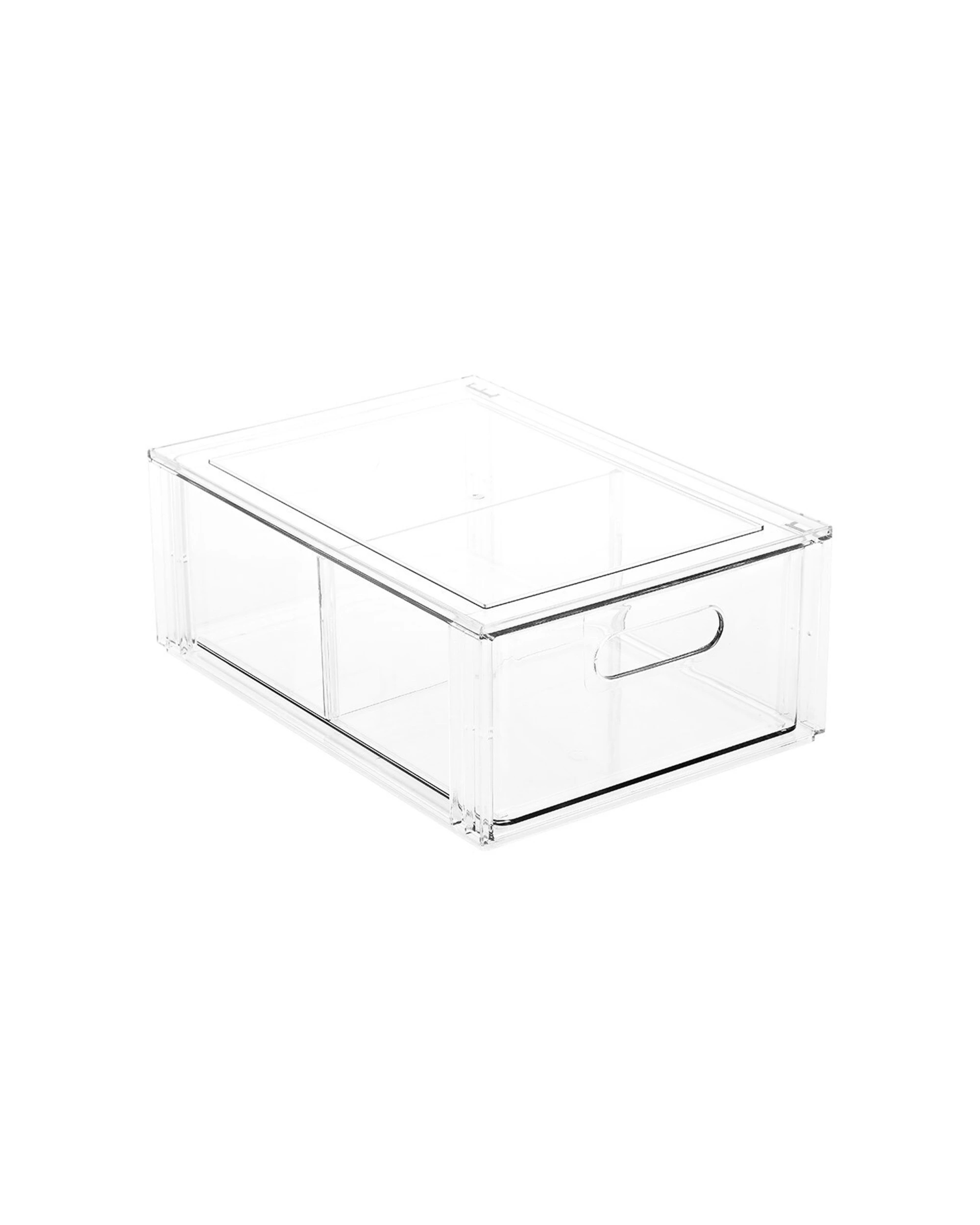 1 Boxsweden 35cm Crystal Storage Drawer With Divider Stackable Organiser - Home Storage Container.
 - Clear, 1 of 4