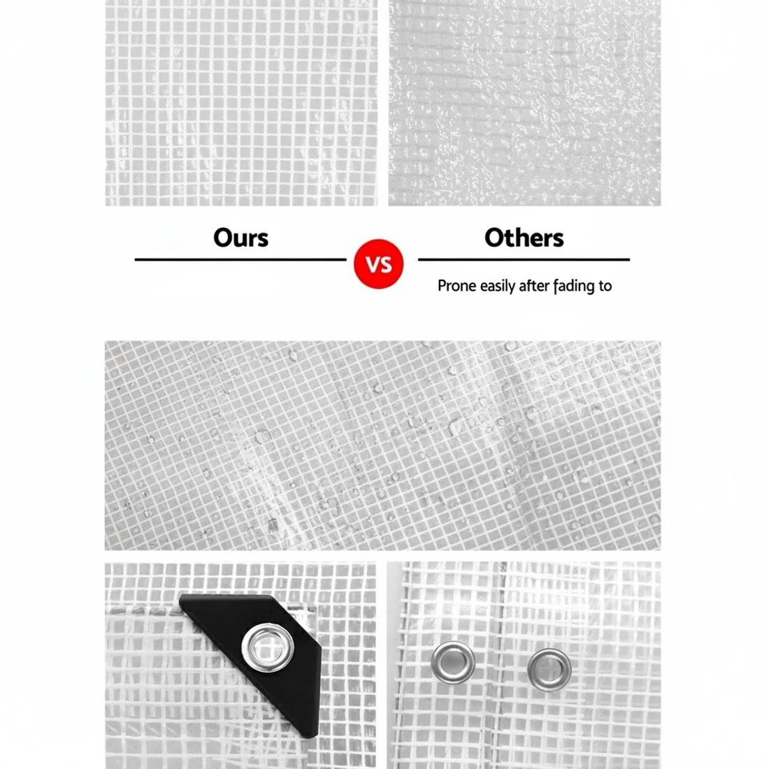 3 Instahut Tarp Tarpaulin 3x4m Canvas Heavy Duty Camping Cover - Clear, 3 of 5