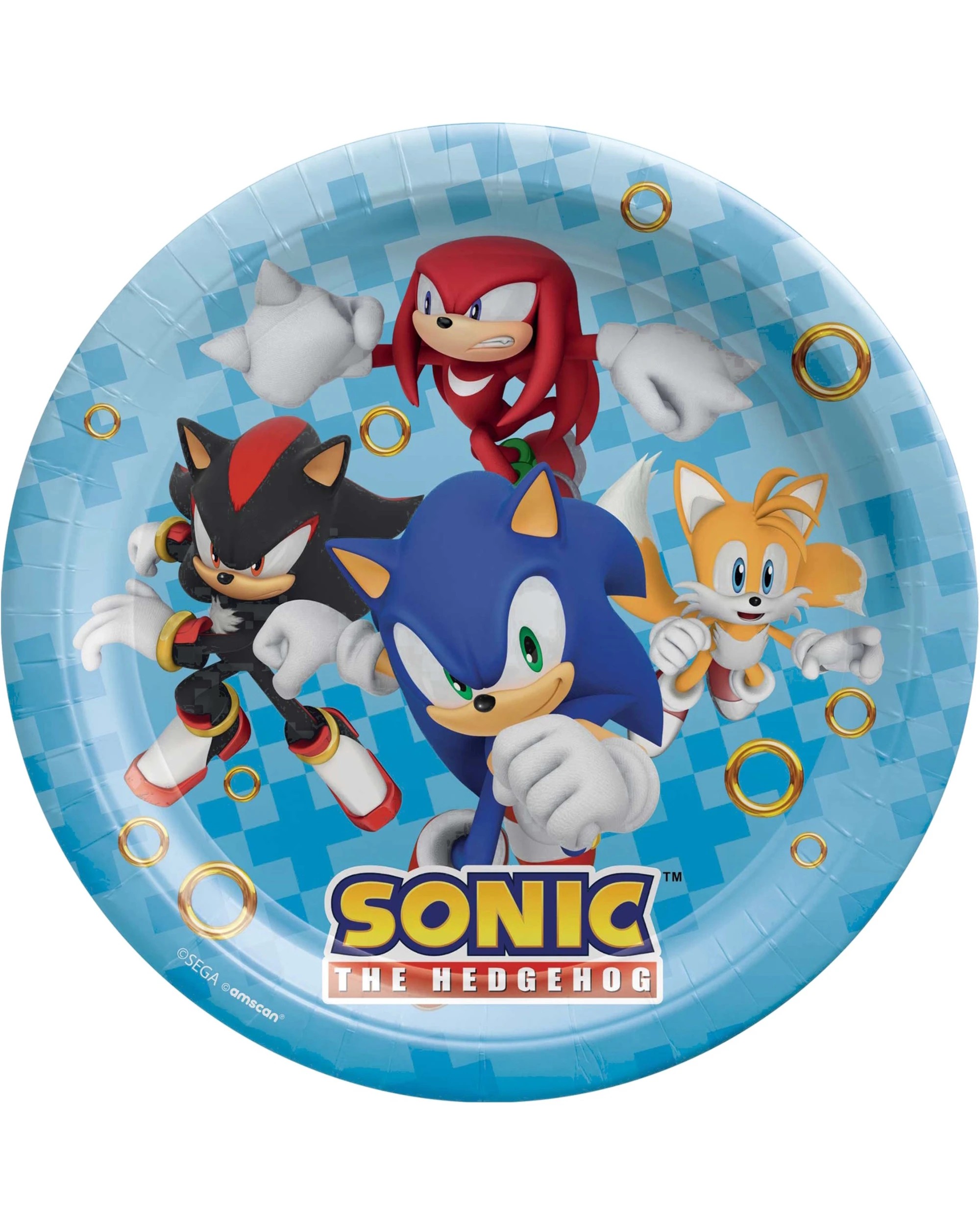 1 Amscan Sonic The Hedgehog Large Paper Plates Pack of 8, 1 of 2
