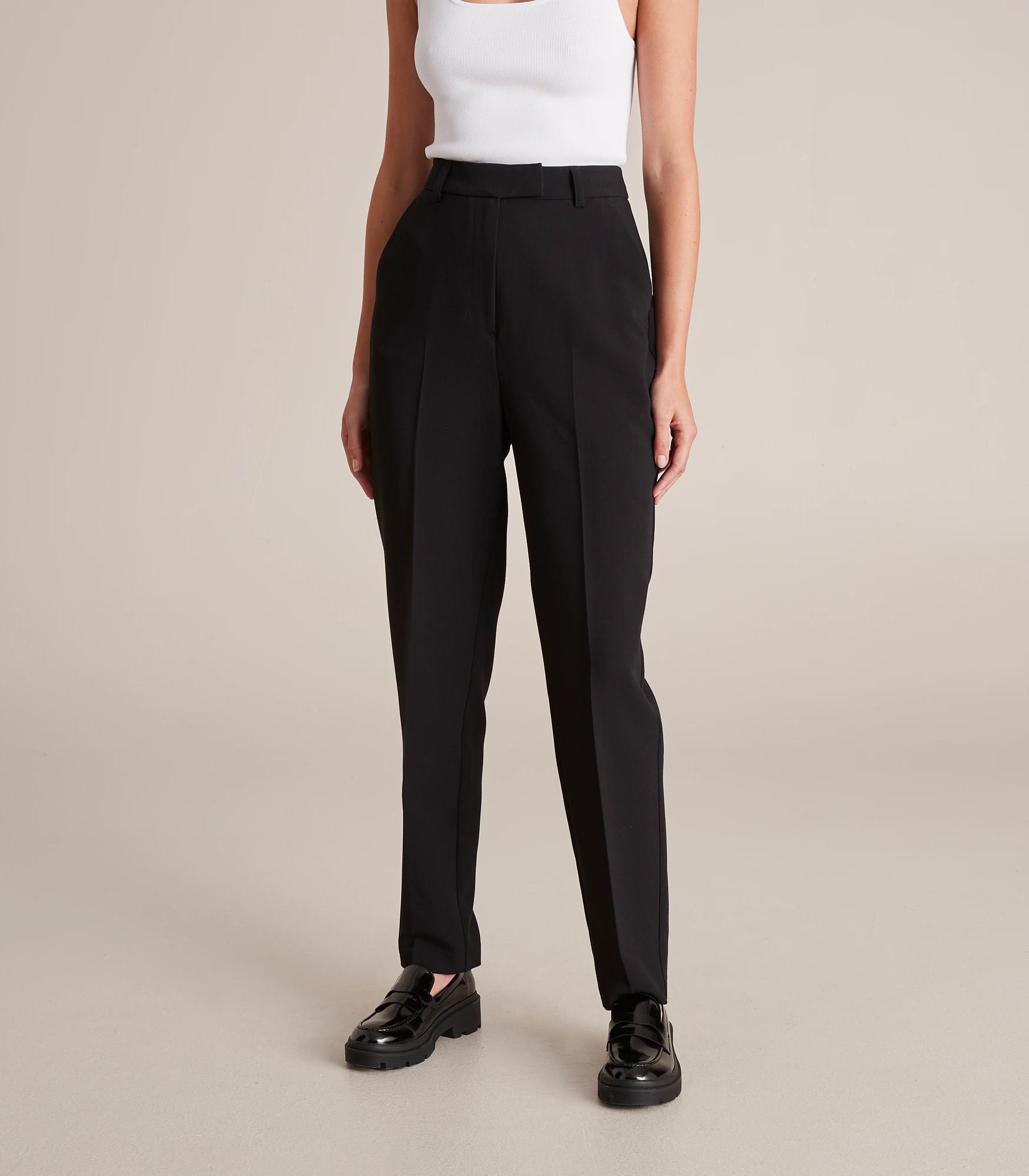 10 High Waist Tapered Full Length Pants - Preview BLACK, 10 of 10