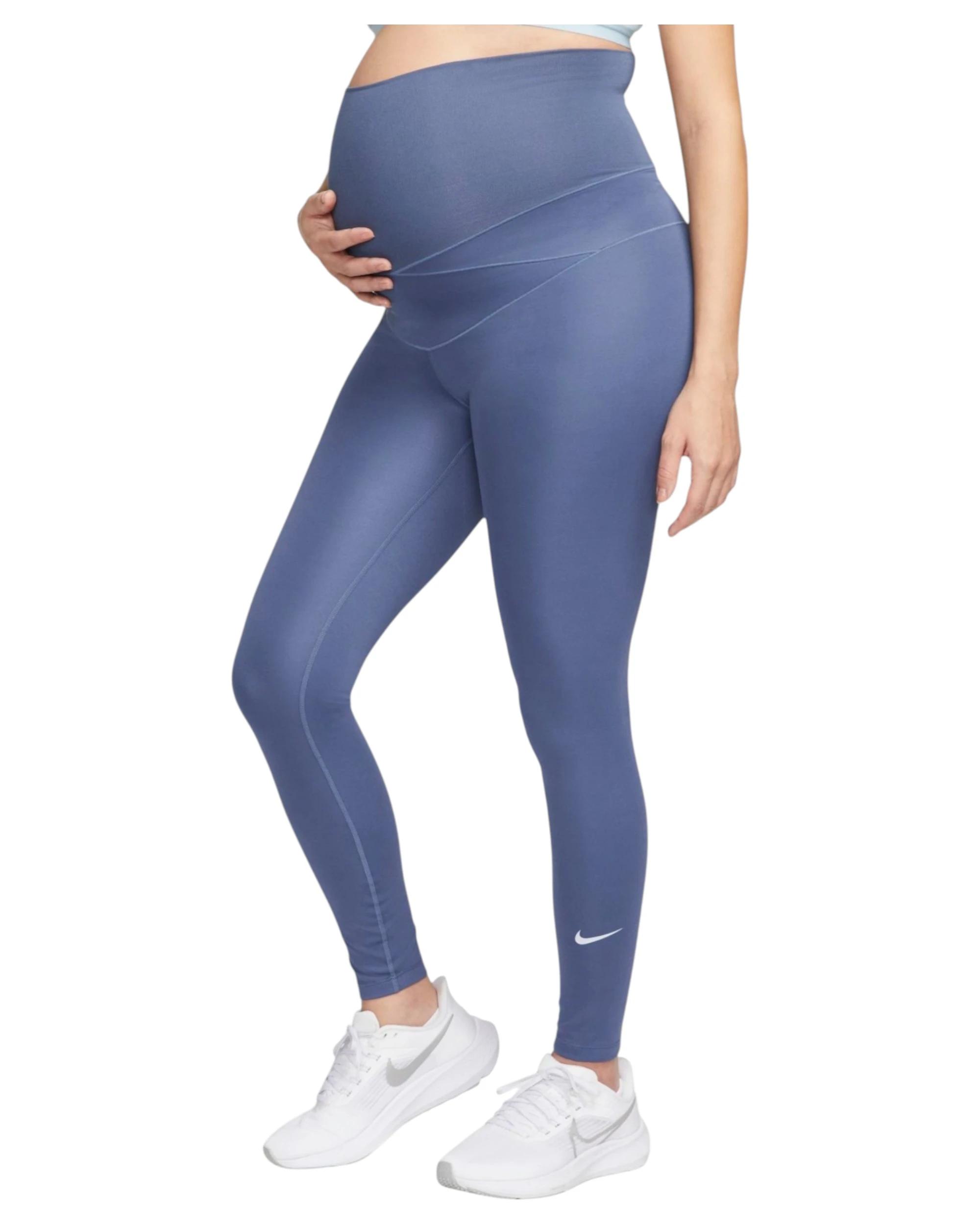 1 Nike Womens One High-Waisted Blue Leggings (Maternity) BLUE, 1 of 5