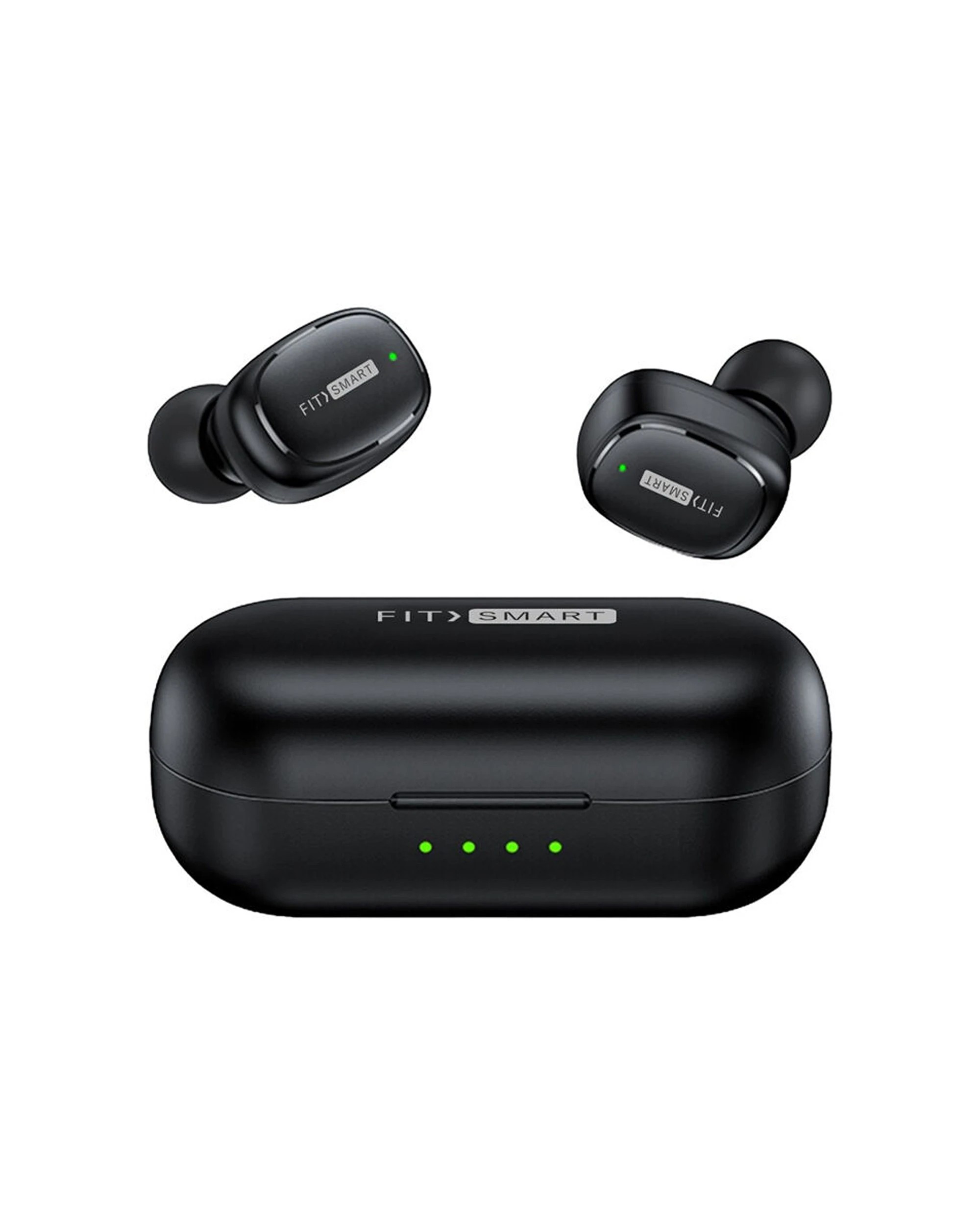 1 Fitsmart Bluetooth Rechargeable In Ear Wireles Buds With Charging Case - Black, 1 of 5