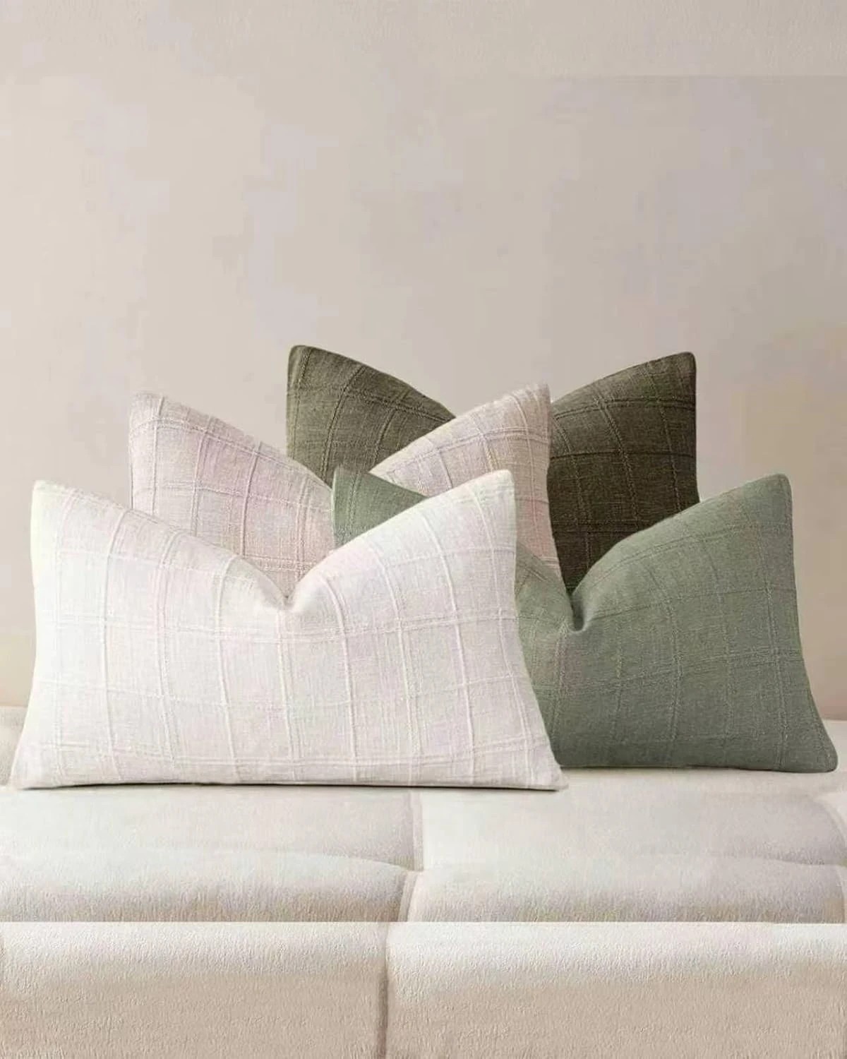 1 Gioia Casa 4-Pack Linen Look Cushion Covers 30cm x 50cm - Green Neutrals, 1 of 4
