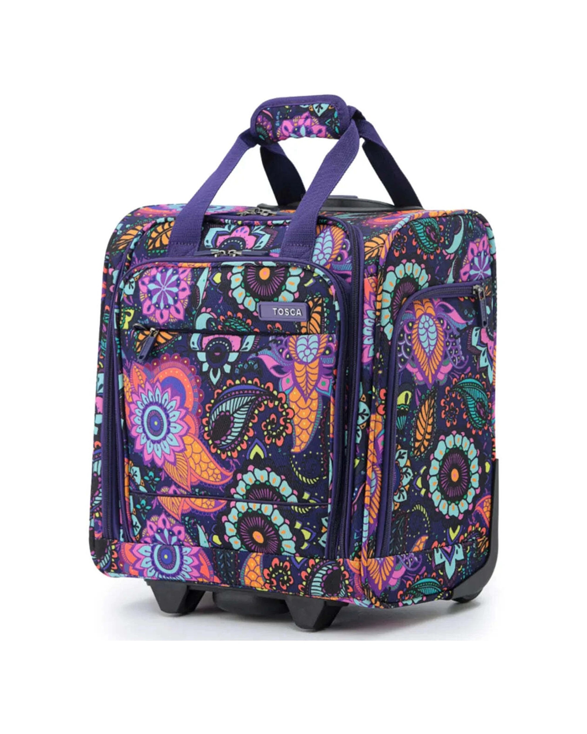 1 Tosca So Lite Onboard 2-Wheel Under Seat Bag Feather Light Expandable RFID Paisley - Multi, 1 of 5