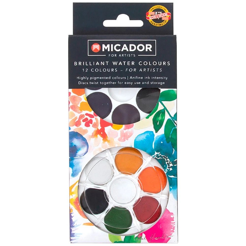 1 Micador For Artists Brilliant Watercolour Discs 12 Pack, 1 of 2
