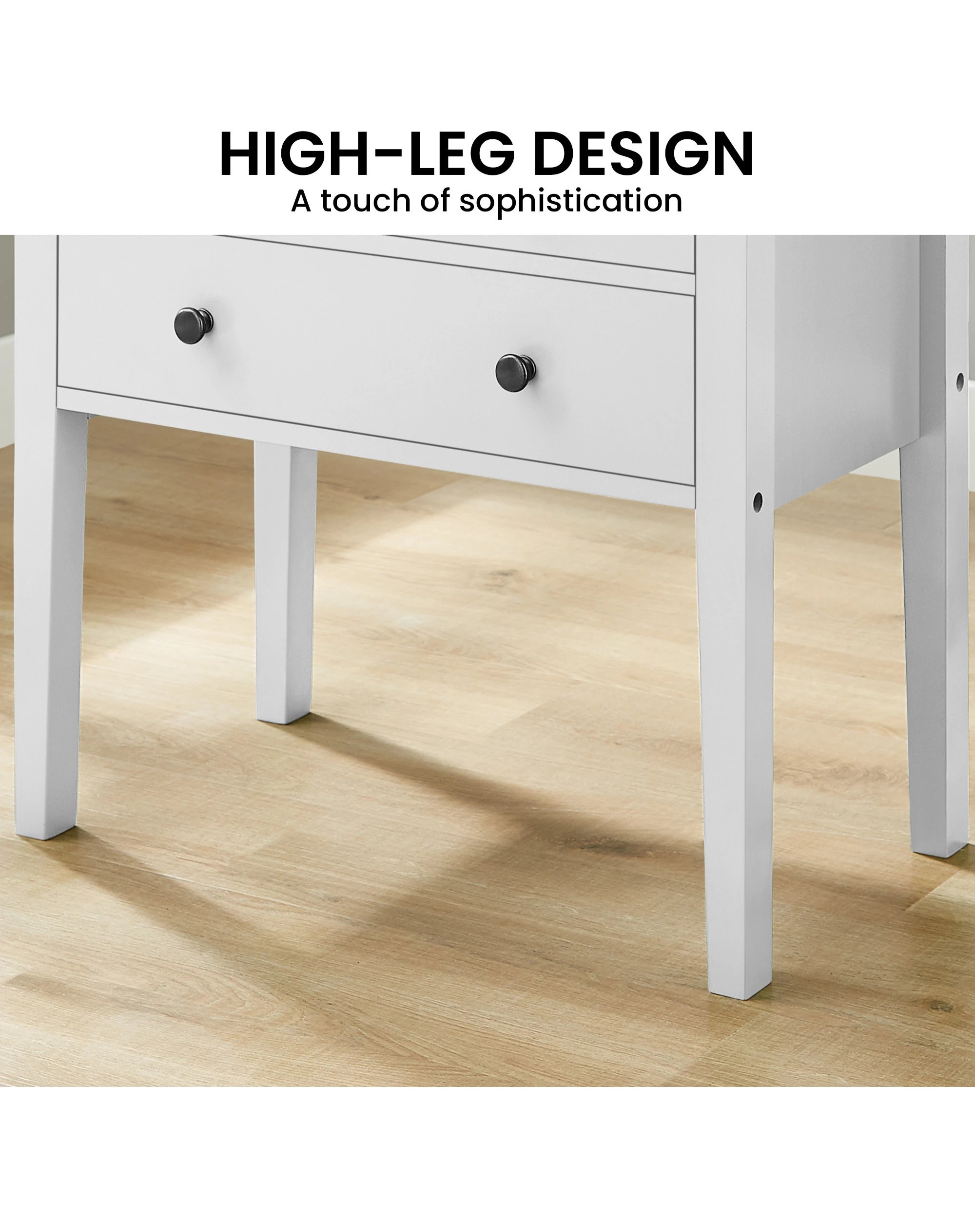 5 Sarantino Sven Bedside Table Night Stand - White, 5 of 9