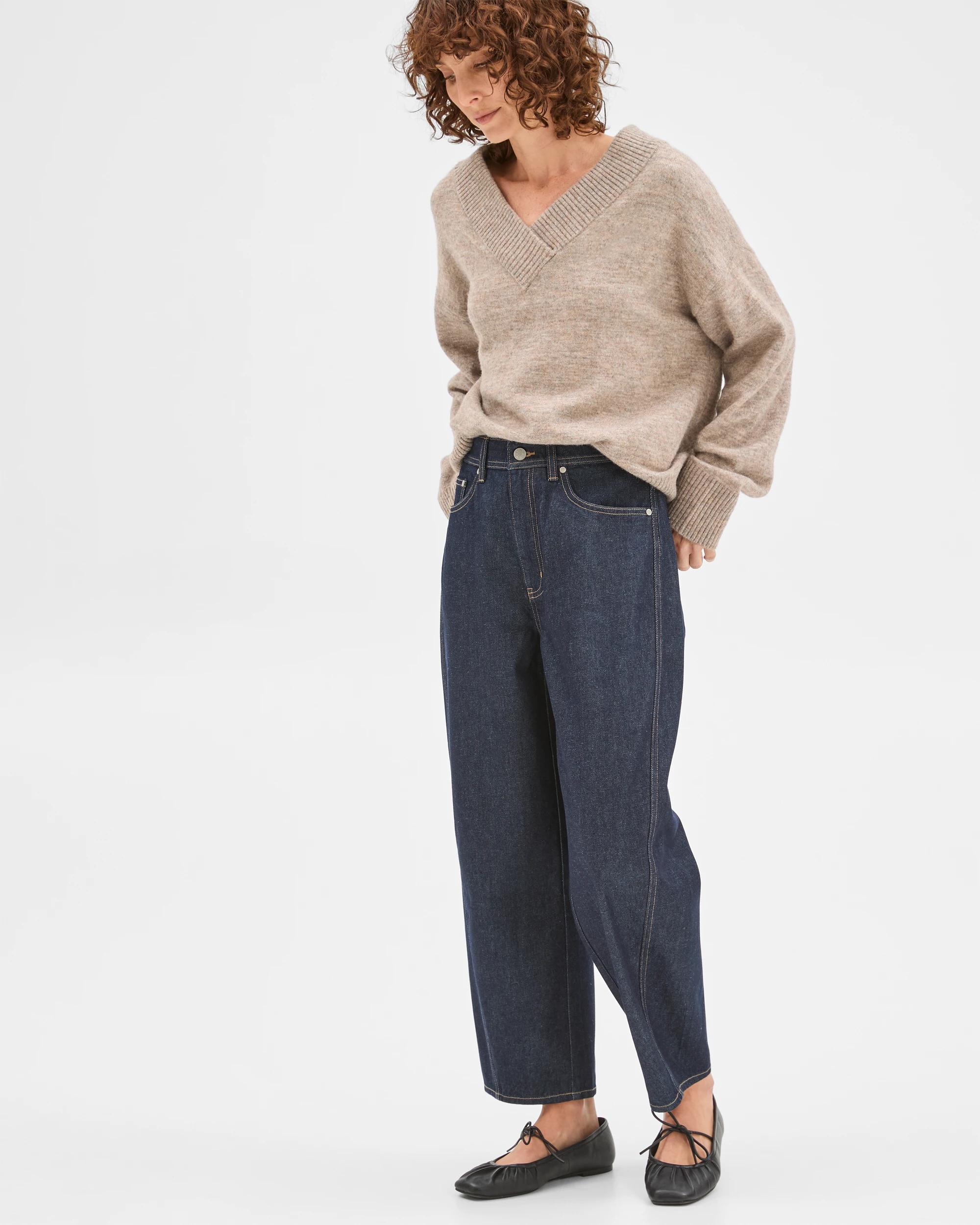 3 Target Denim Harper Barrel Leg Denim Jeans RINSE, 3 of 7