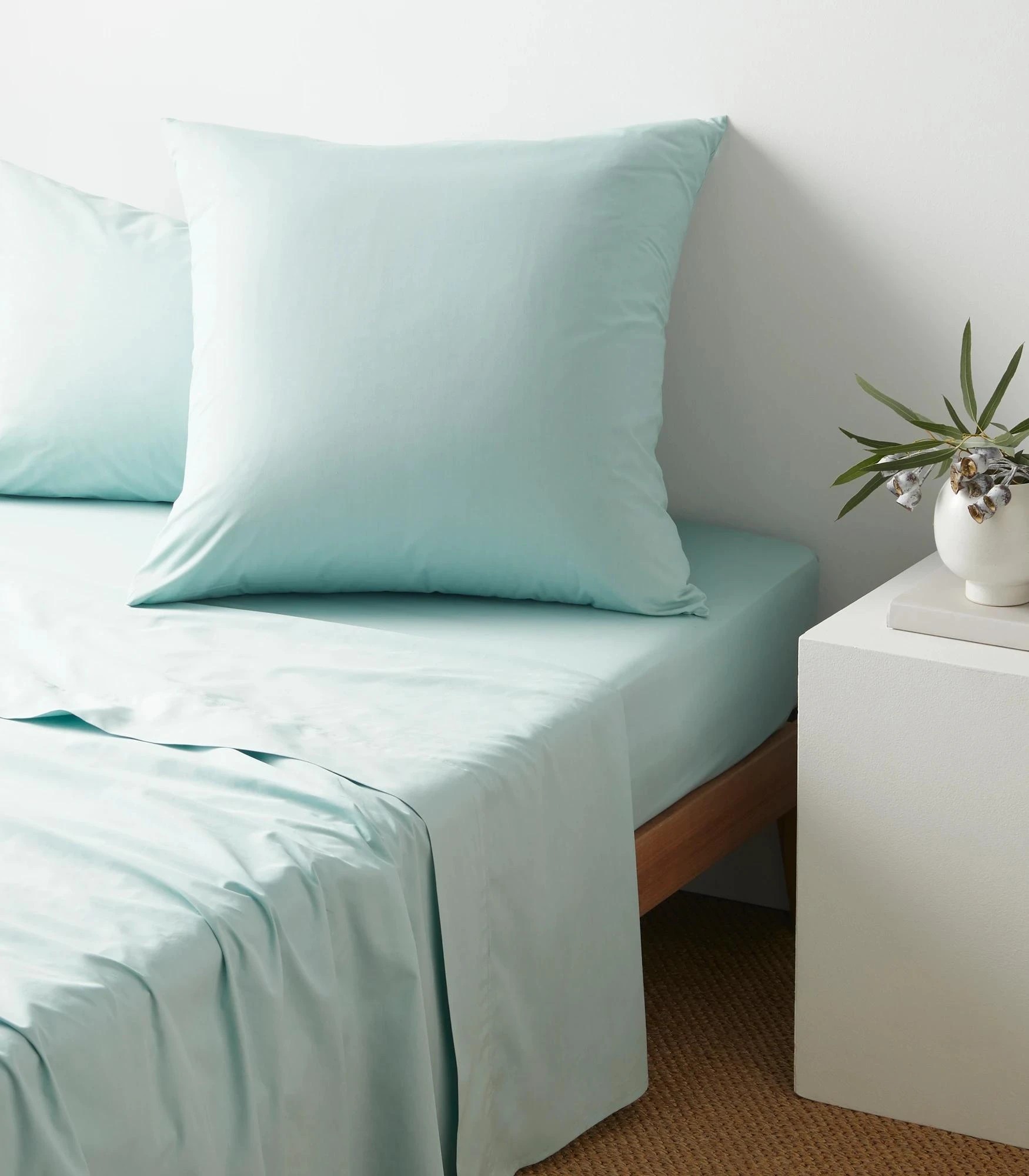 1 Target Australian Cotton 250 Thread Count European Pillowcases 2 Pack - Queen Bed - Green, 1 of 2