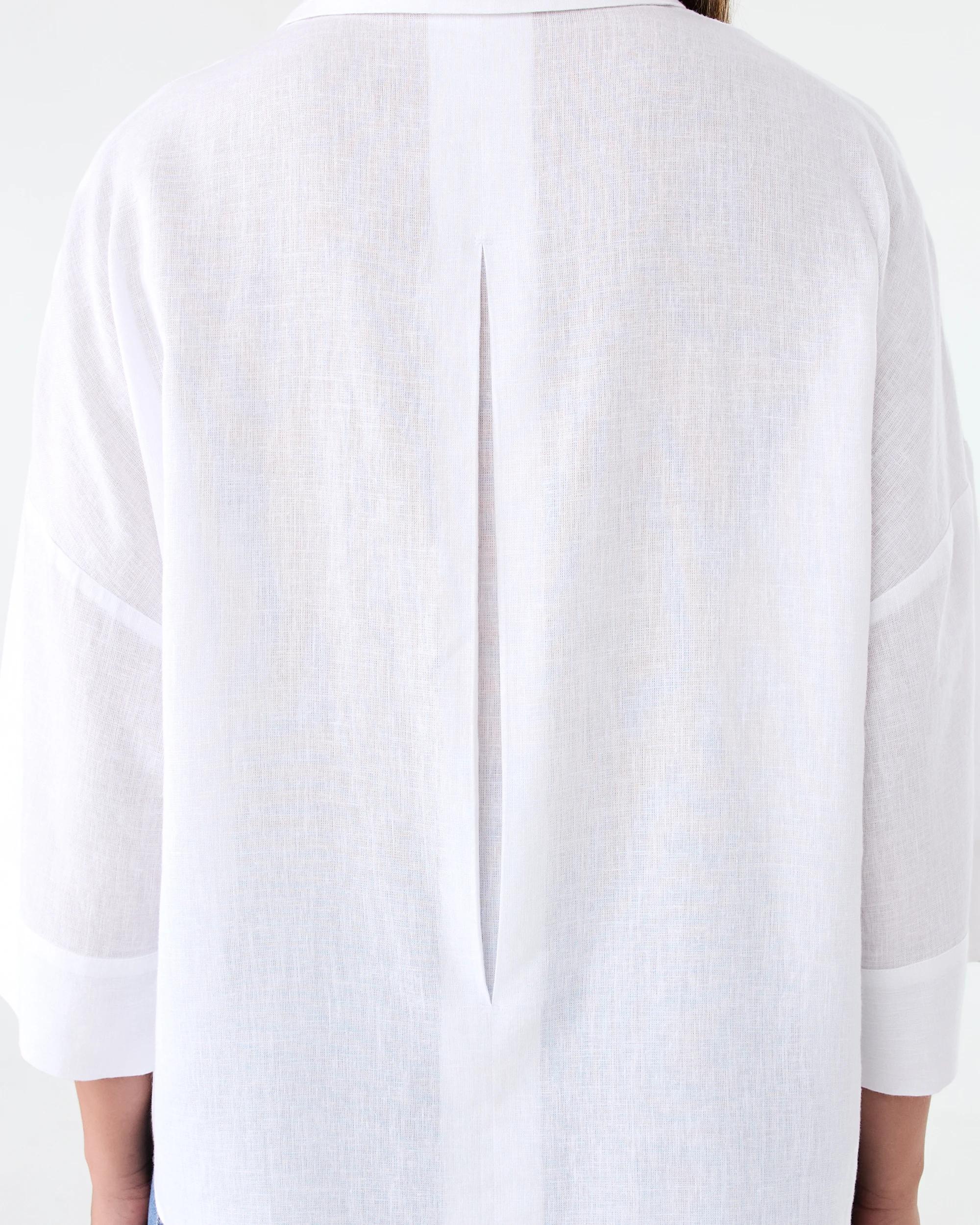 8 Long Sleeve V-Neck Dolman Shirt White, 8 of 8