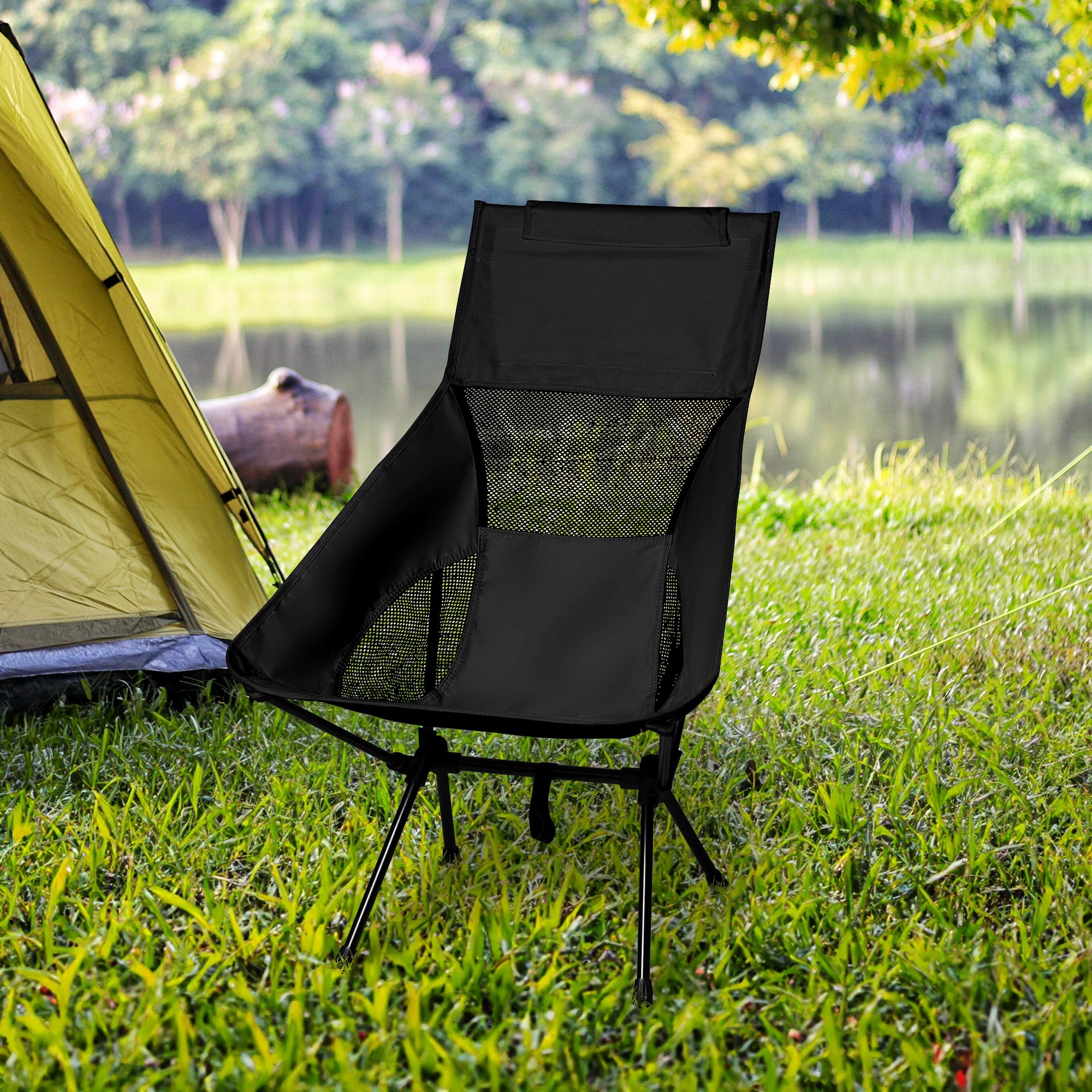 7 Traderight Portable Foldable Camping Chair - Black, 7 of 7
