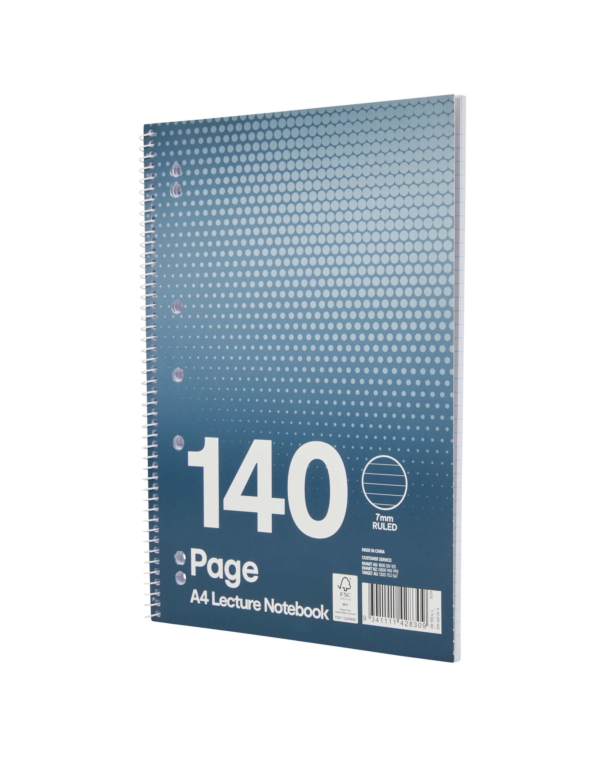 3 140 Page A4 Lecture Notebook - Navy, 3 of 4