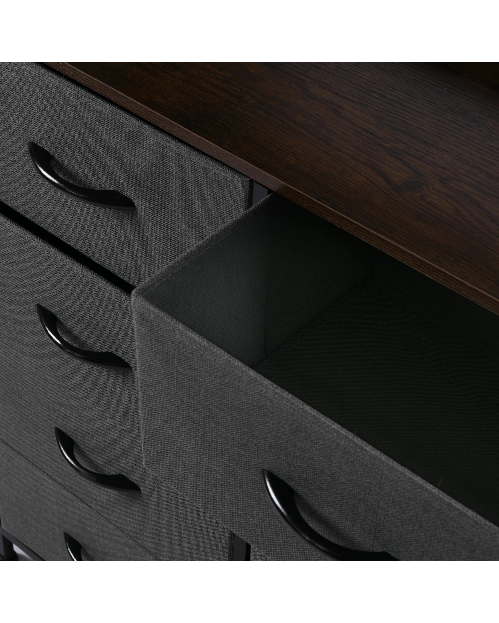 6 Sherwood Luna 8 Drawer Fabric Home Storage Dresser With Shelf - Charcoal, 6 of 7