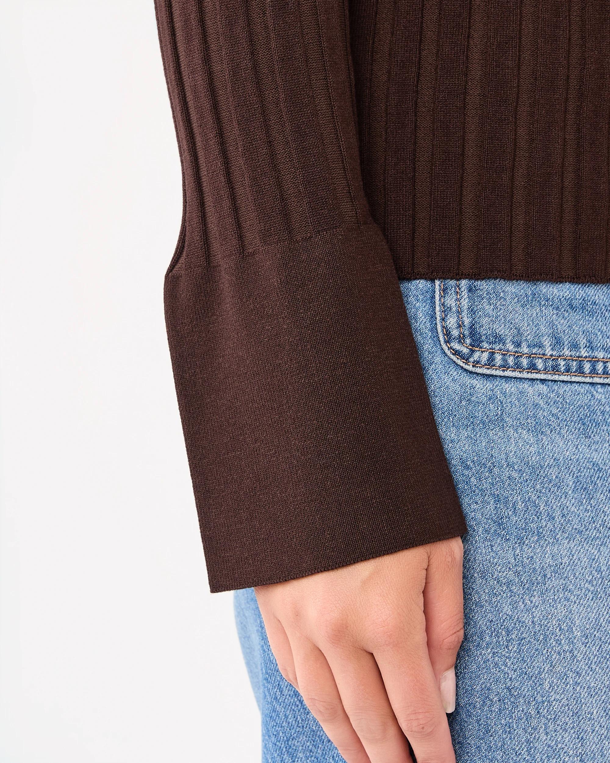 7 Long Sleeve Button Through Polo Shirt Melt Brown, 7 of 7