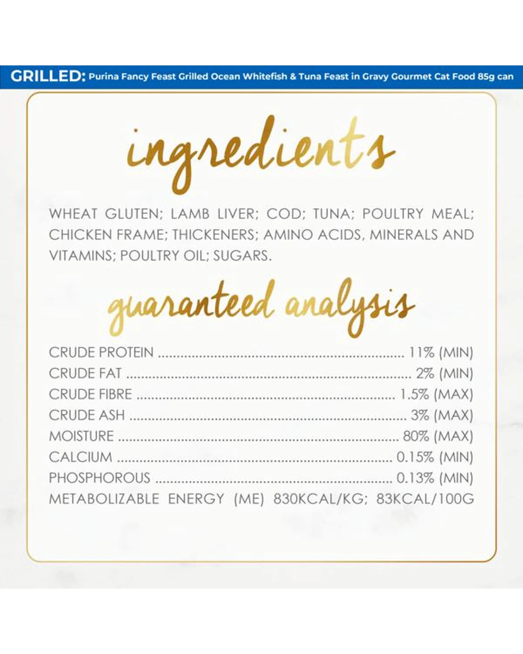 6 Fancy Feast Adult Grilled Wet Cat Food Ocean Whitefish & Tuna Feast 24 x 85g, 6 of 6